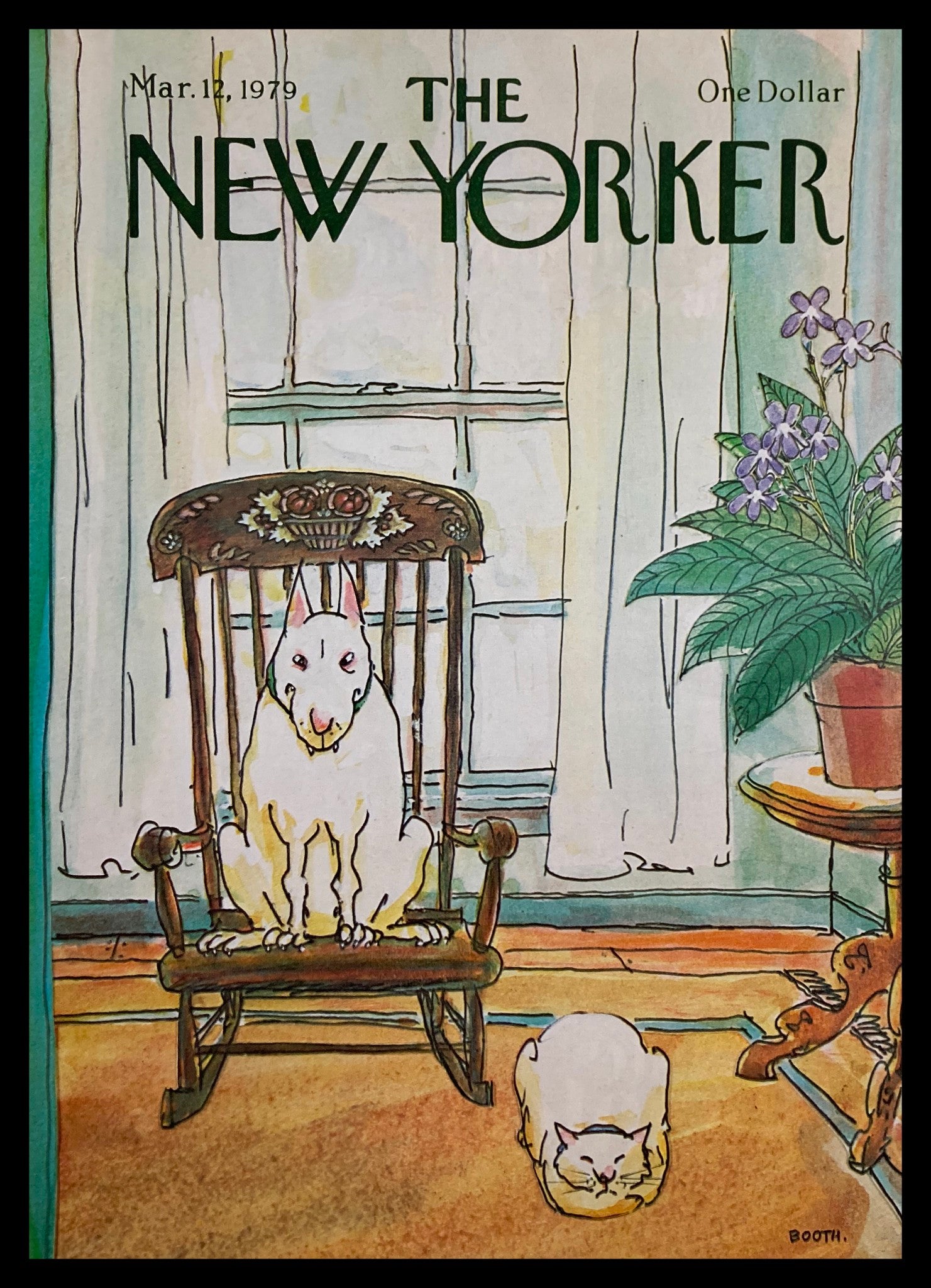 COVER ONLY The New Yorker March 12 1979 Dog Cat by George Booth No Label