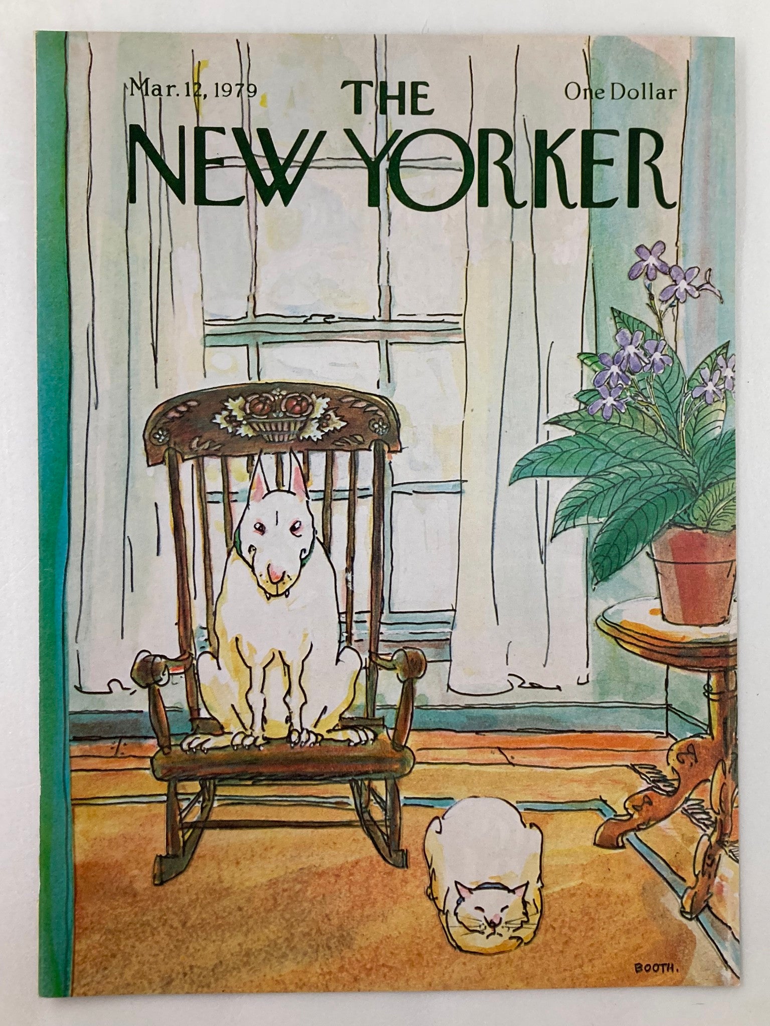 COVER ONLY The New Yorker March 12 1979 Dog Cat by George Booth No Label