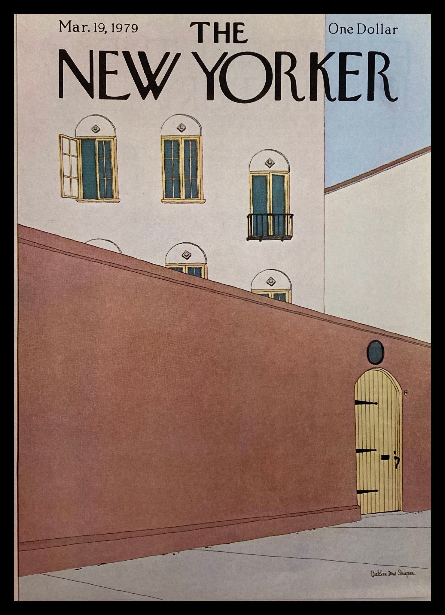 COVER ONLY The New Yorker March 19 1979 High Wall by Gretchen D Simpson No Label