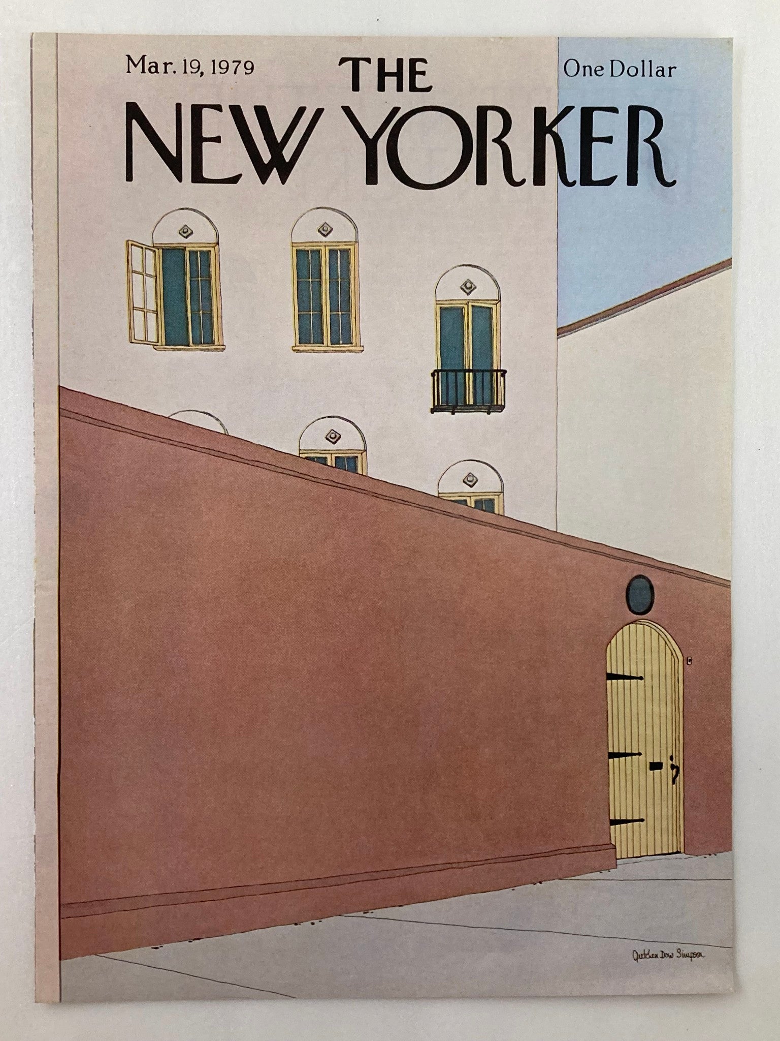 COVER ONLY The New Yorker March 19 1979 High Wall by Gretchen D Simpson No Label