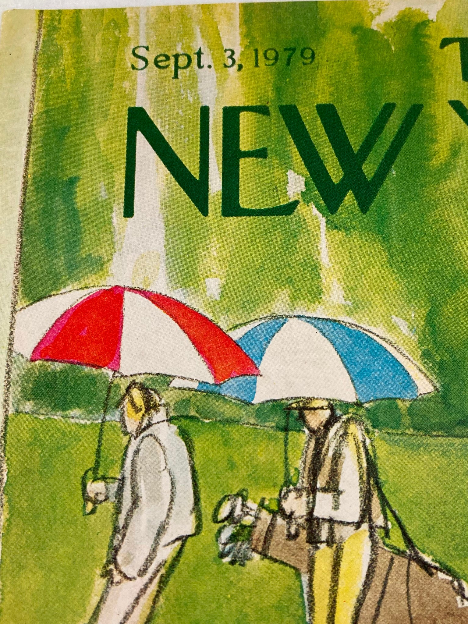 COVER ONLY The New Yorker September 3 1979 Umbrellas by Charles Saxon No Label