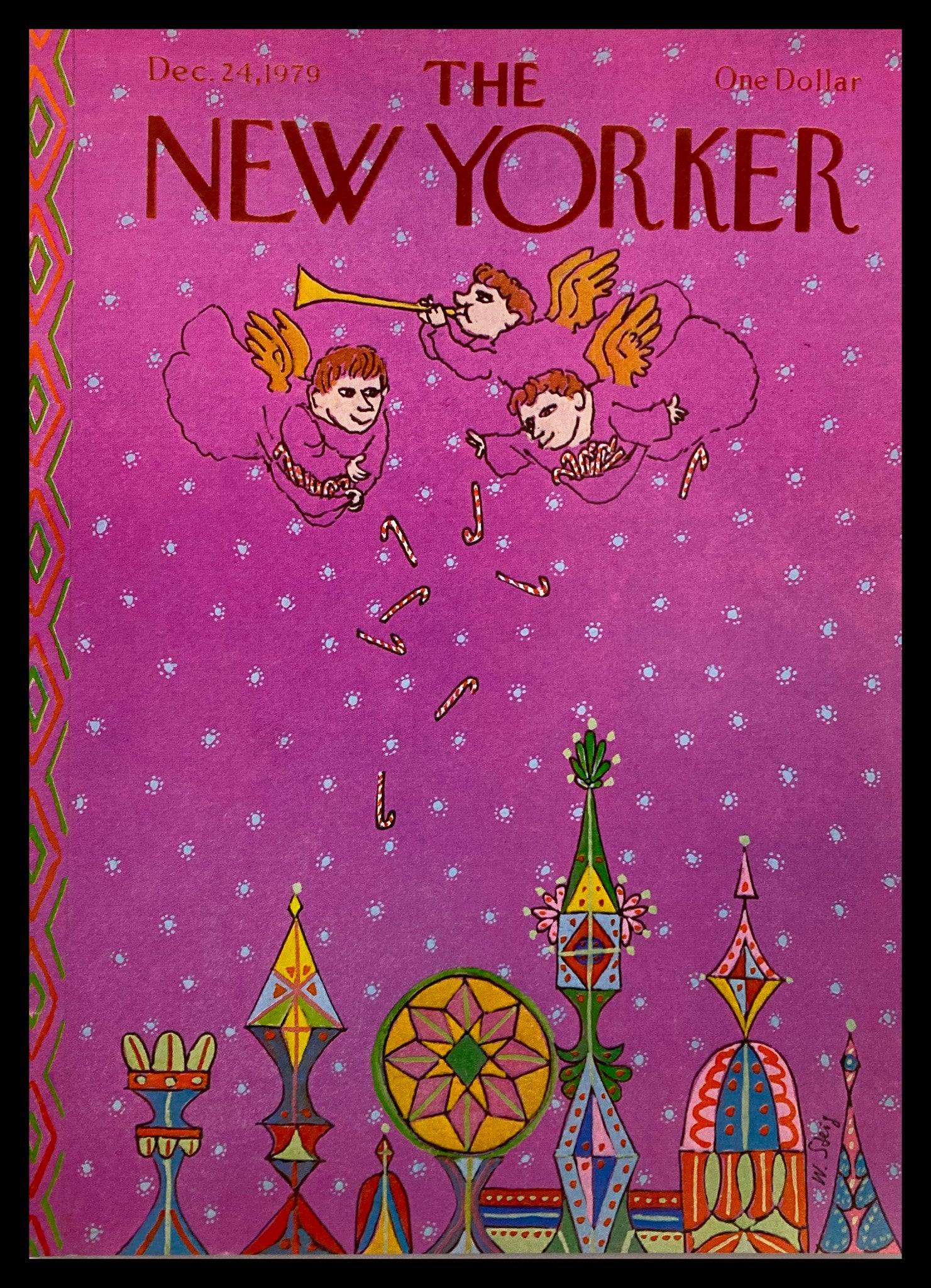 COVER ONLY The New Yorker December 24 1979 Candy Cane by William Steig No Label