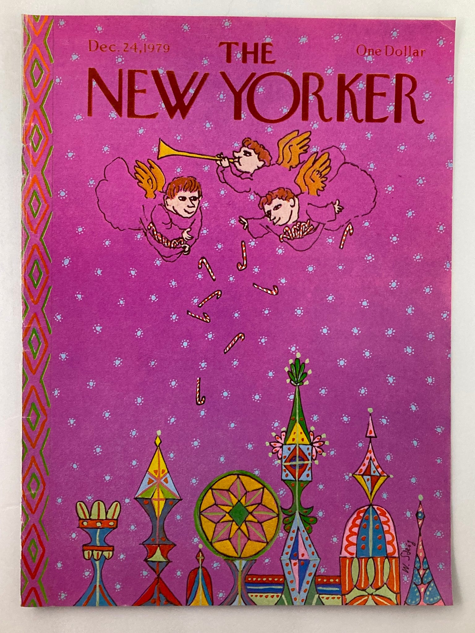 COVER ONLY The New Yorker December 24 1979 Candy Cane by William Steig No Label