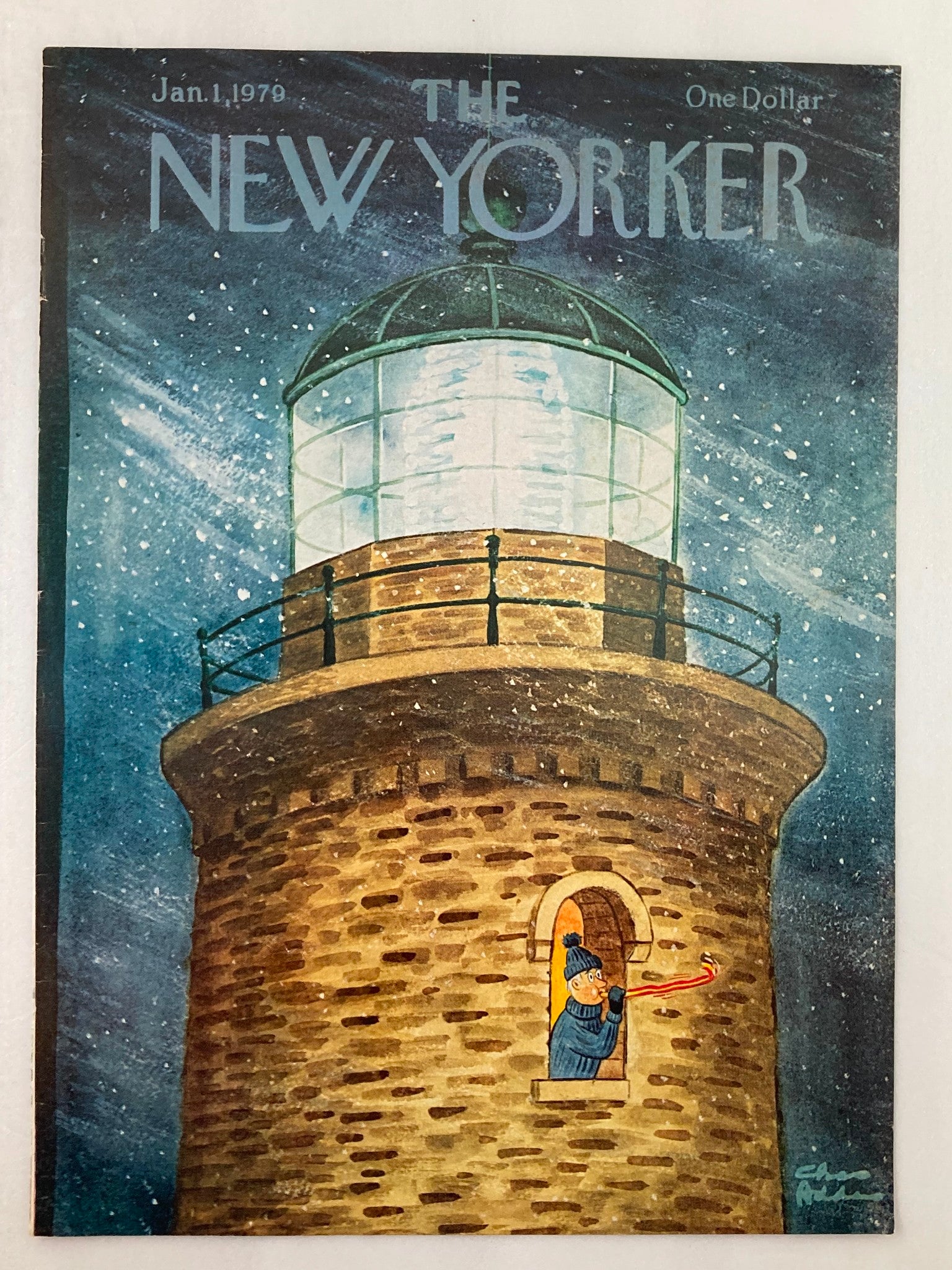 COVER ONLY The New Yorker January 1 1979 New Years by Chas Addams No Label