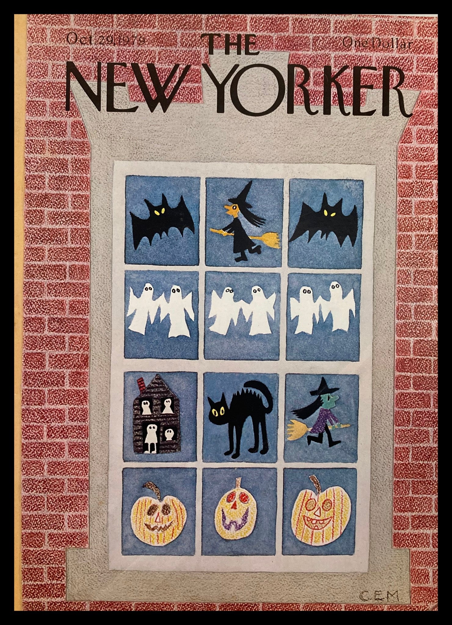 COVER ONLY The New Yorker October 29 1979 Halloween by Charles E Martin No Label