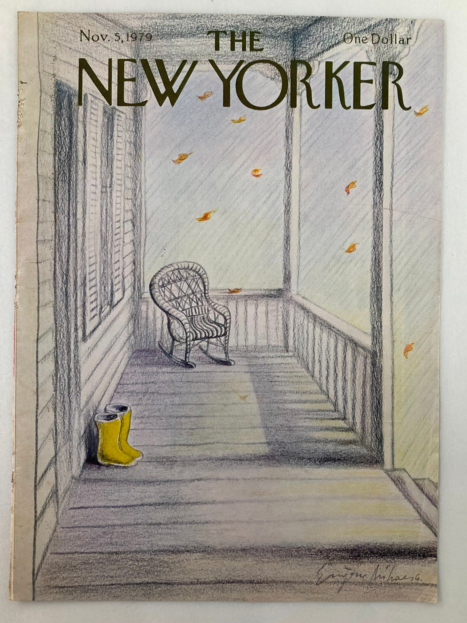 COVER ONLY The New Yorker November 5 1979 Yellow Boots by E. Mihaesco No Label