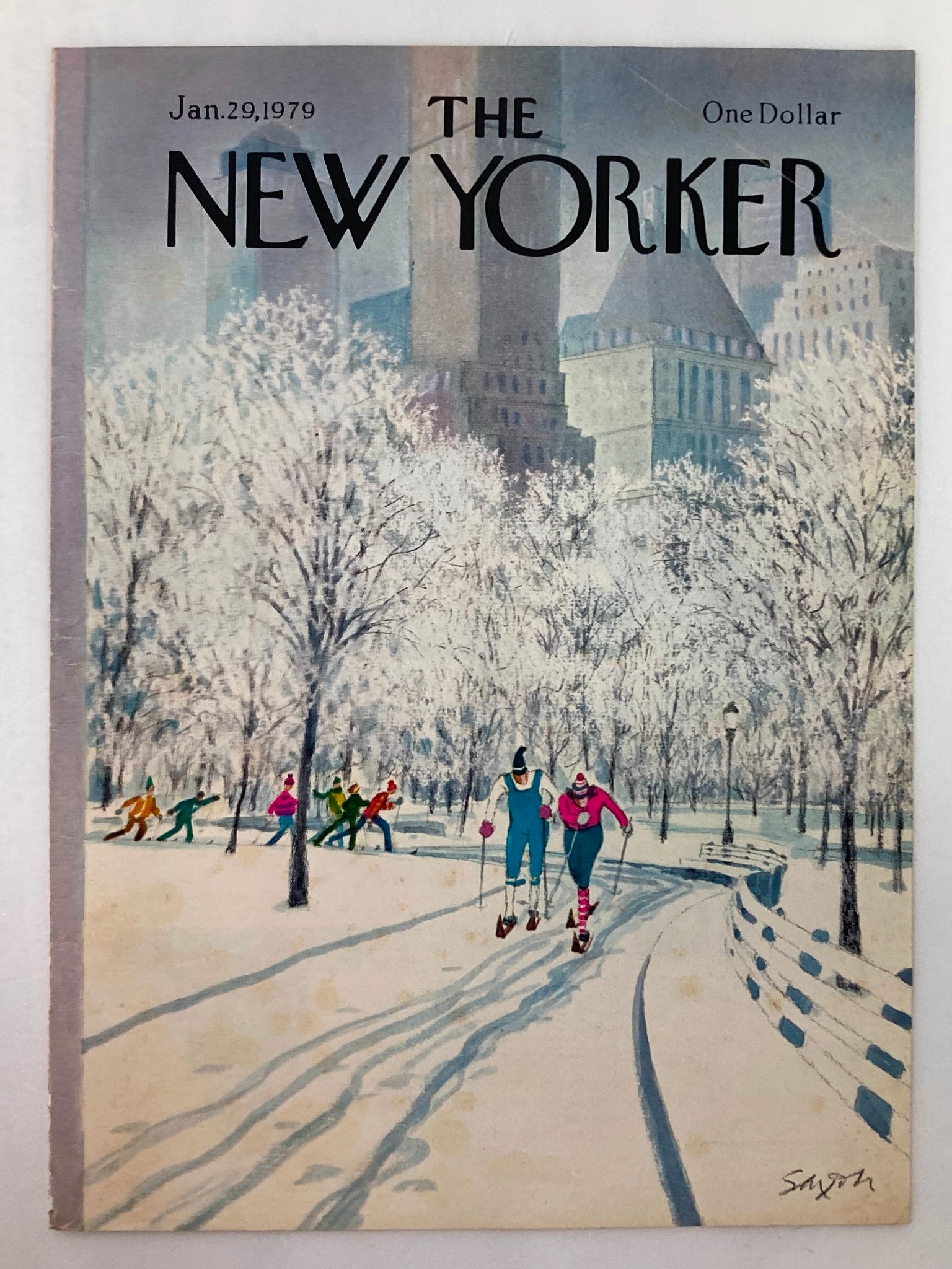 COVER ONLY The New Yorker January 29 1979 Ice Skating by Charles Saxon No Label