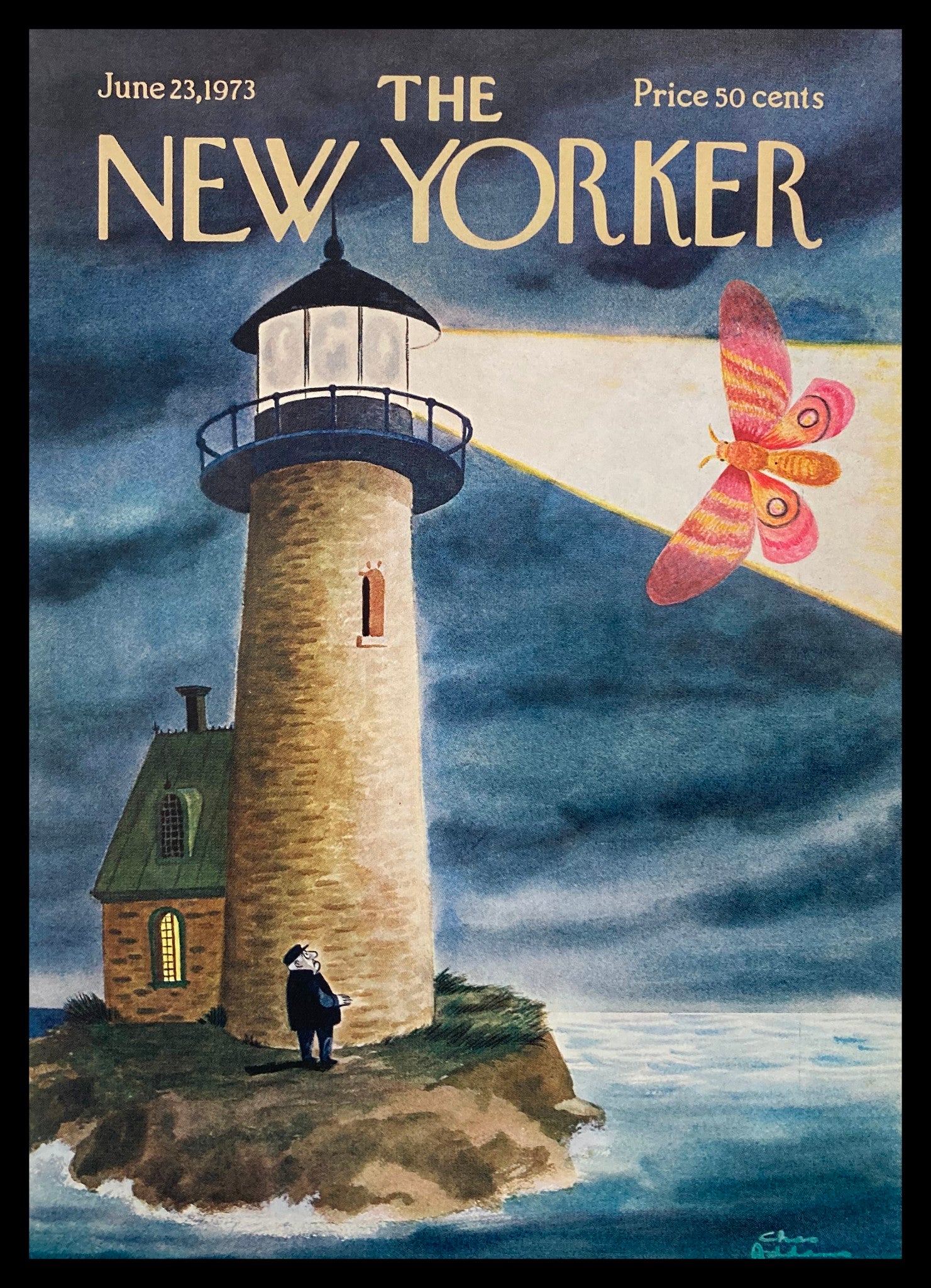 COVER ONLY The New Yorker June 23 1973 Lighthouse by Chas Addams No Label