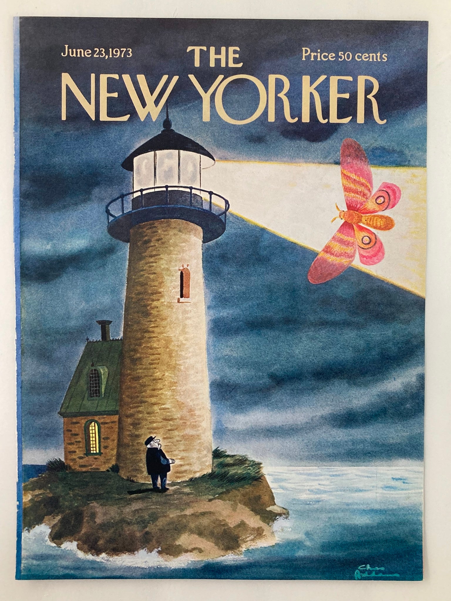 COVER ONLY The New Yorker June 23 1973 Lighthouse by Chas Addams No Label