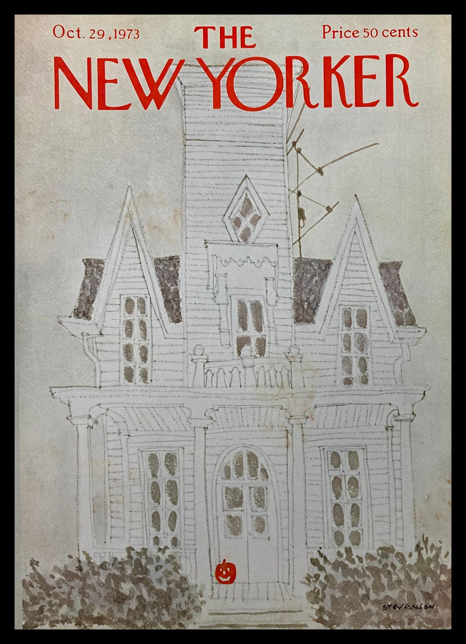 COVER ONLY The New Yorker October 29 1973 Pumpkin Head James Stevenson No Label