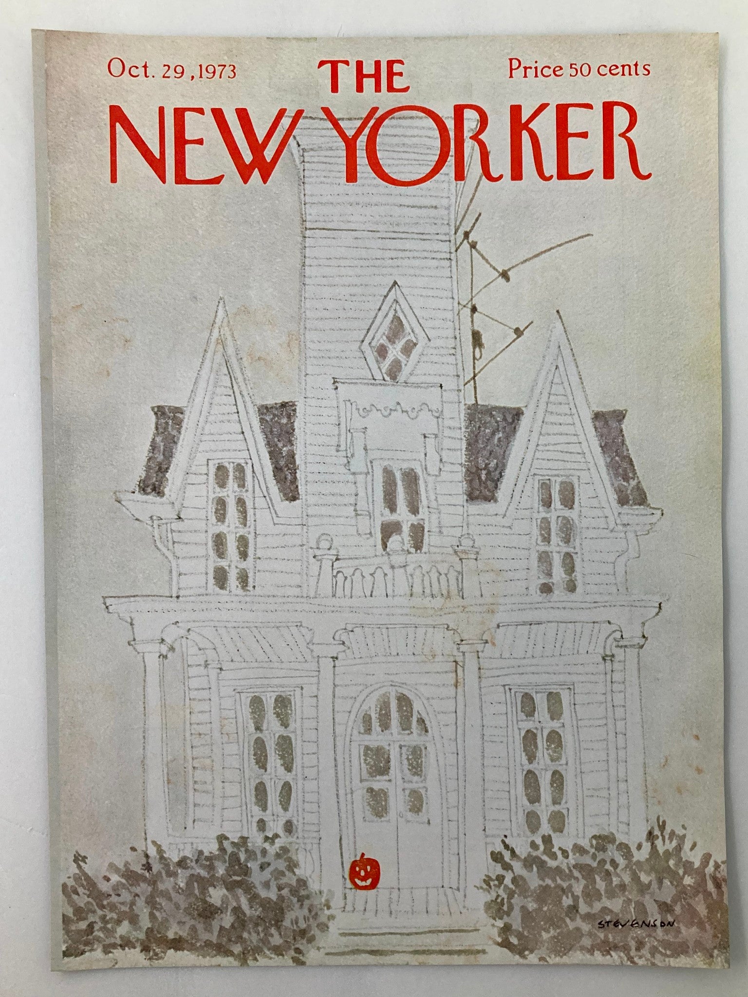 COVER ONLY The New Yorker October 29 1973 Pumpkin Head James Stevenson No Label