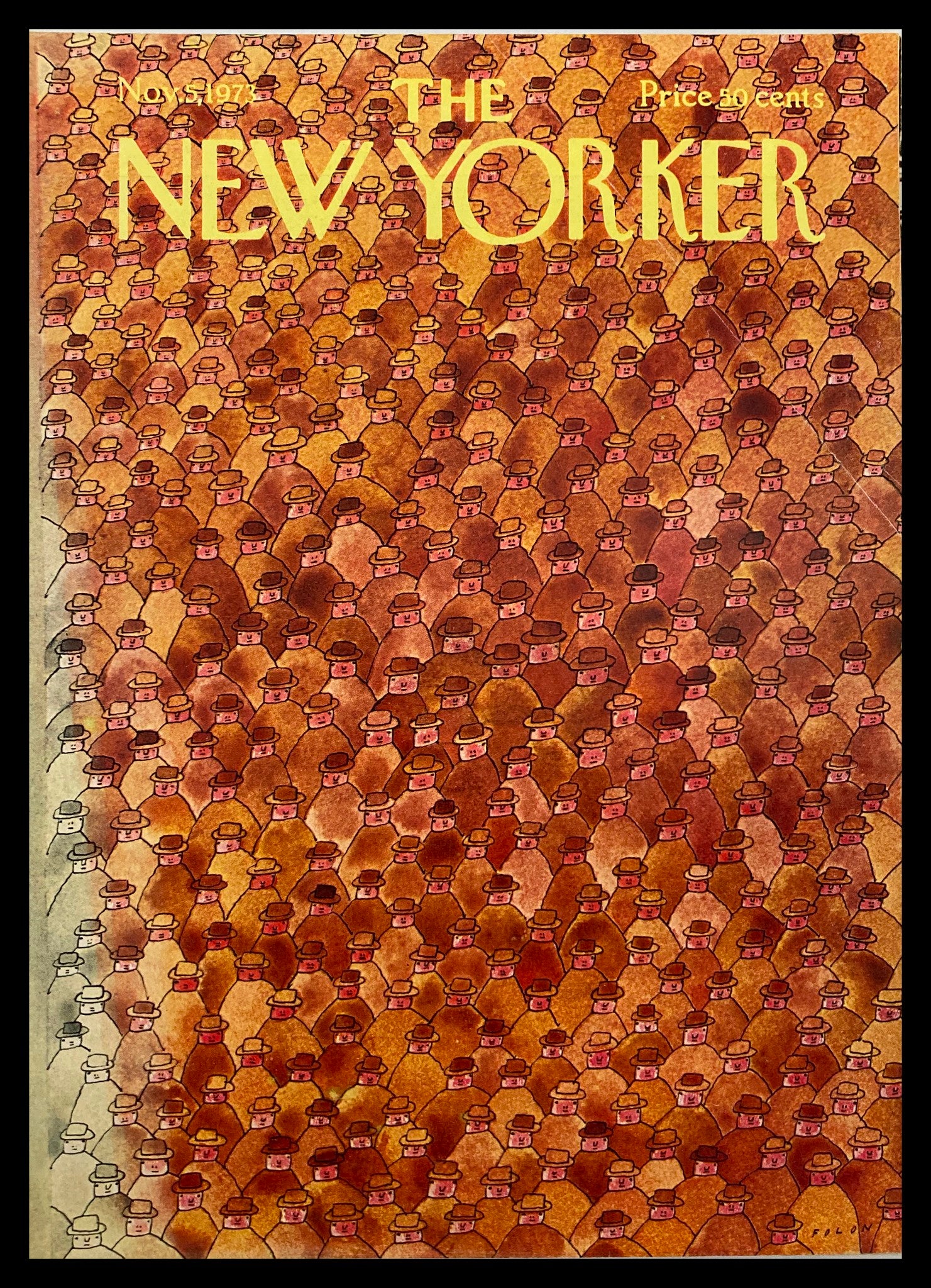 COVER ONLY The New Yorker November 5 1973 Find Me by Jean-Michel Folon No Label