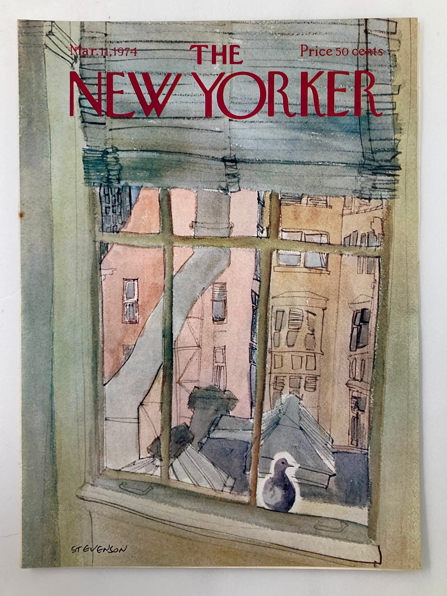 COVER ONLY The New Yorker March 11 1974 Window Bird by James Stevenson No Label