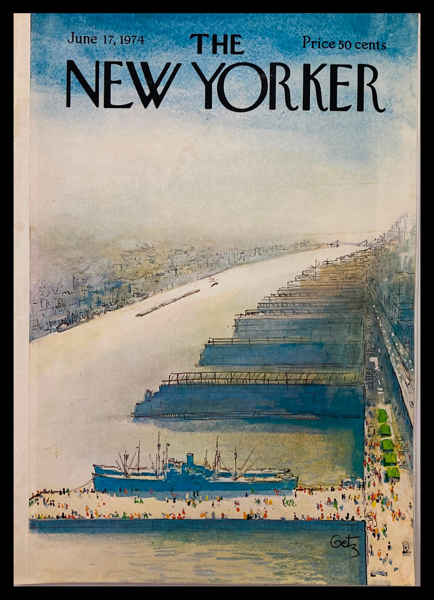 COVER ONLY The New Yorker June 17 1974 Port by Arthur Getz No Label