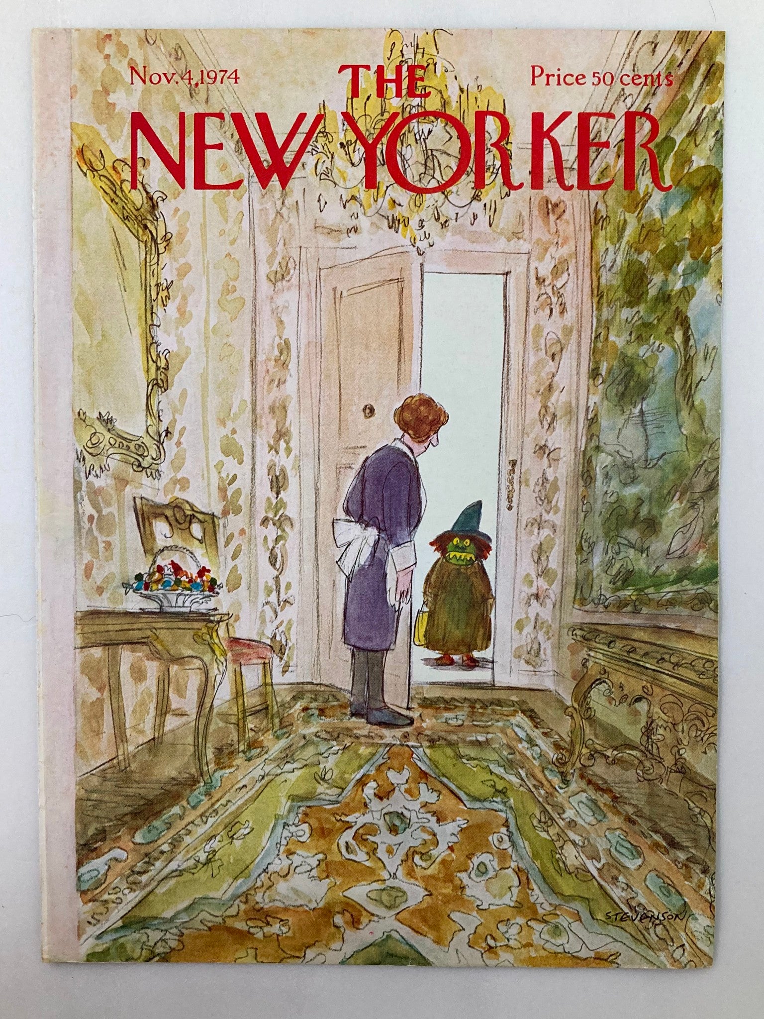 COVER ONLY The New Yorker November 4 1974 Witch Visit James Stevenson No Label