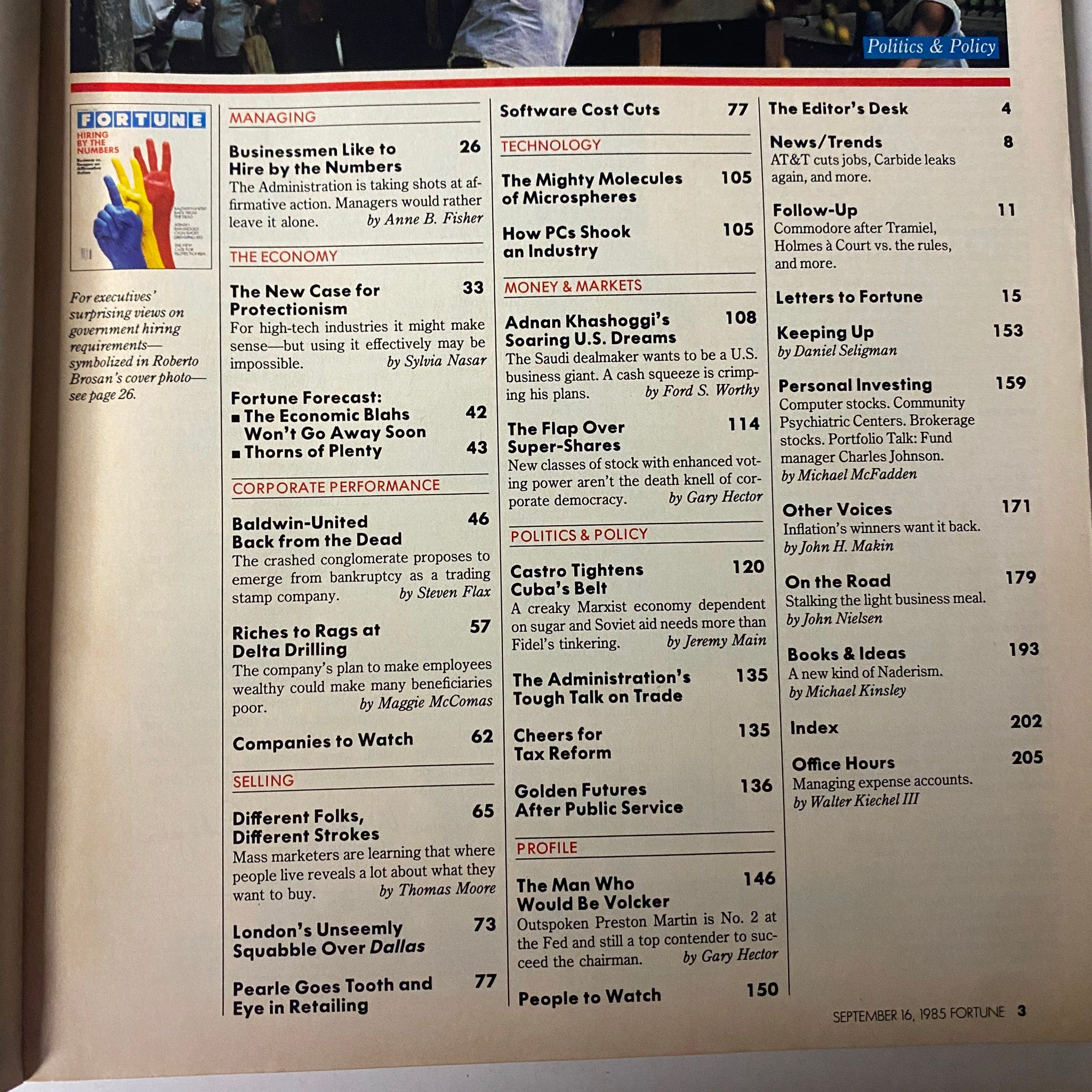 Fortune Magazine September 16, 1985 Hiring By The Numbers VG