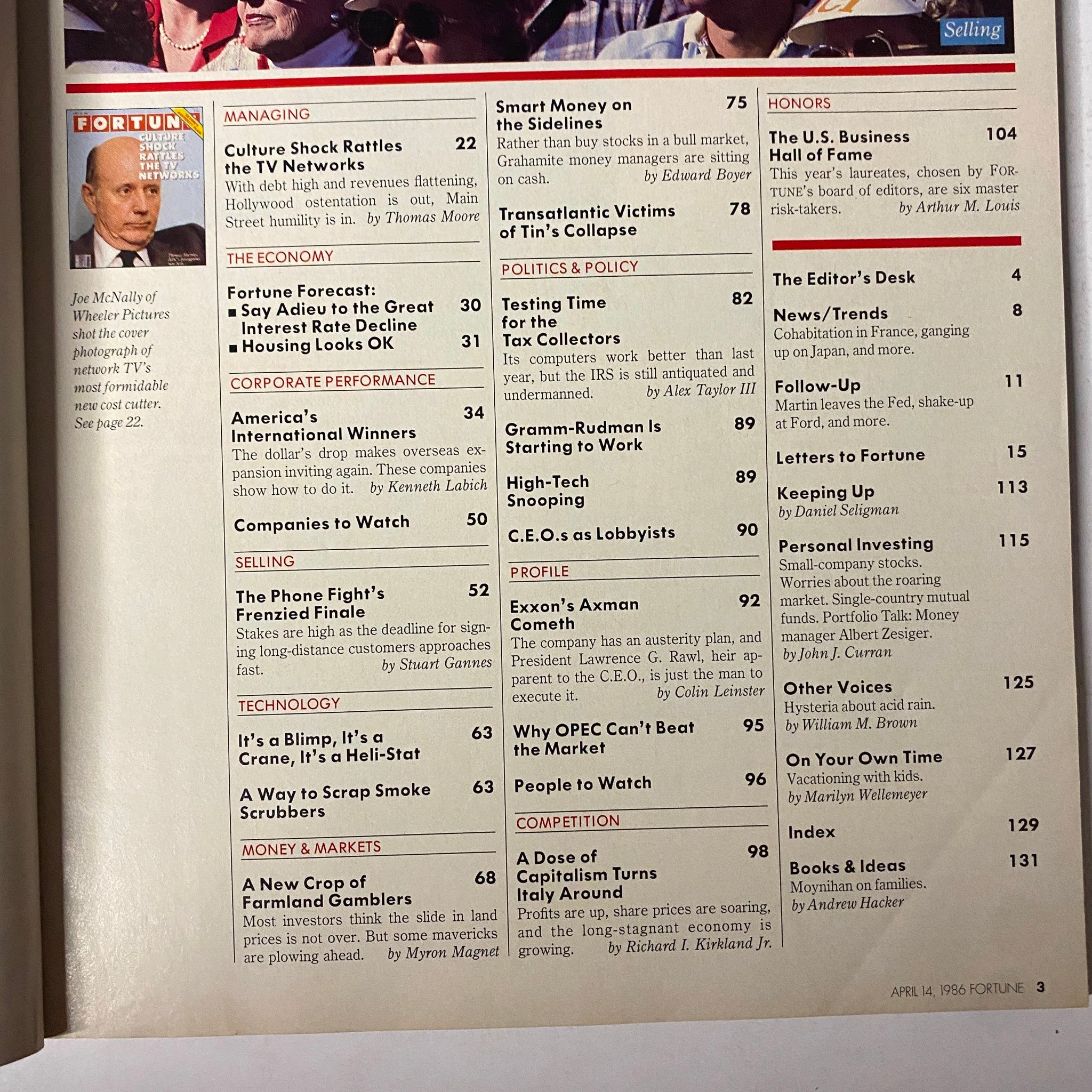 Fortune Magazine April 14, 1986 Thomas Murphy, ABC's Pinchpenny New Boss VG
