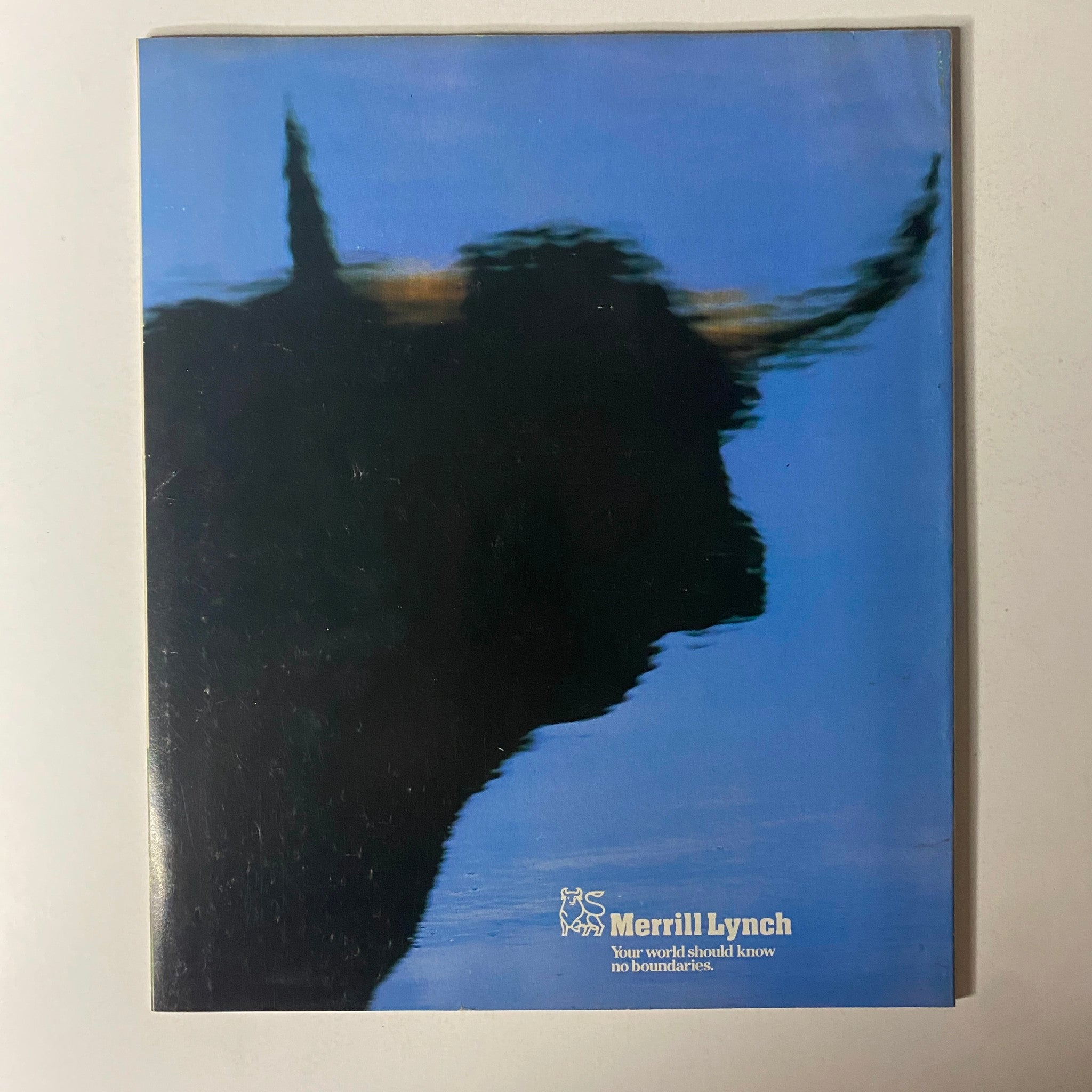 Fortune Magazine January 5, 1987 cover featuring a striking design with a silhouette of a bull, representing the financial market, accompanied by the Merrill Lynch logo. This vintage magazine highlights the 50 most fascinating business people of the year.