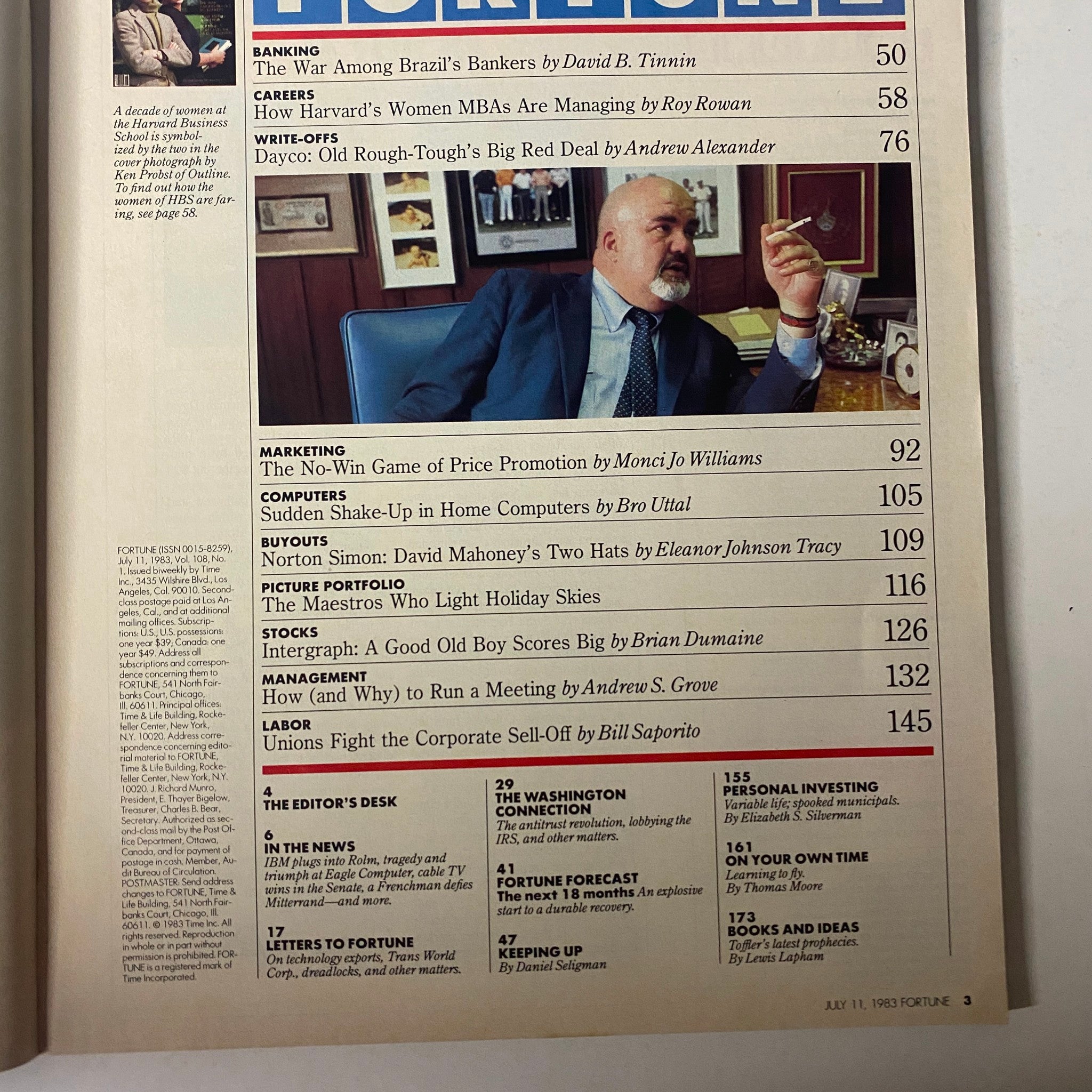 Fortune Magazine July 11, 1983 Elisabeth Spector '73, Orna Ni Chionna '83