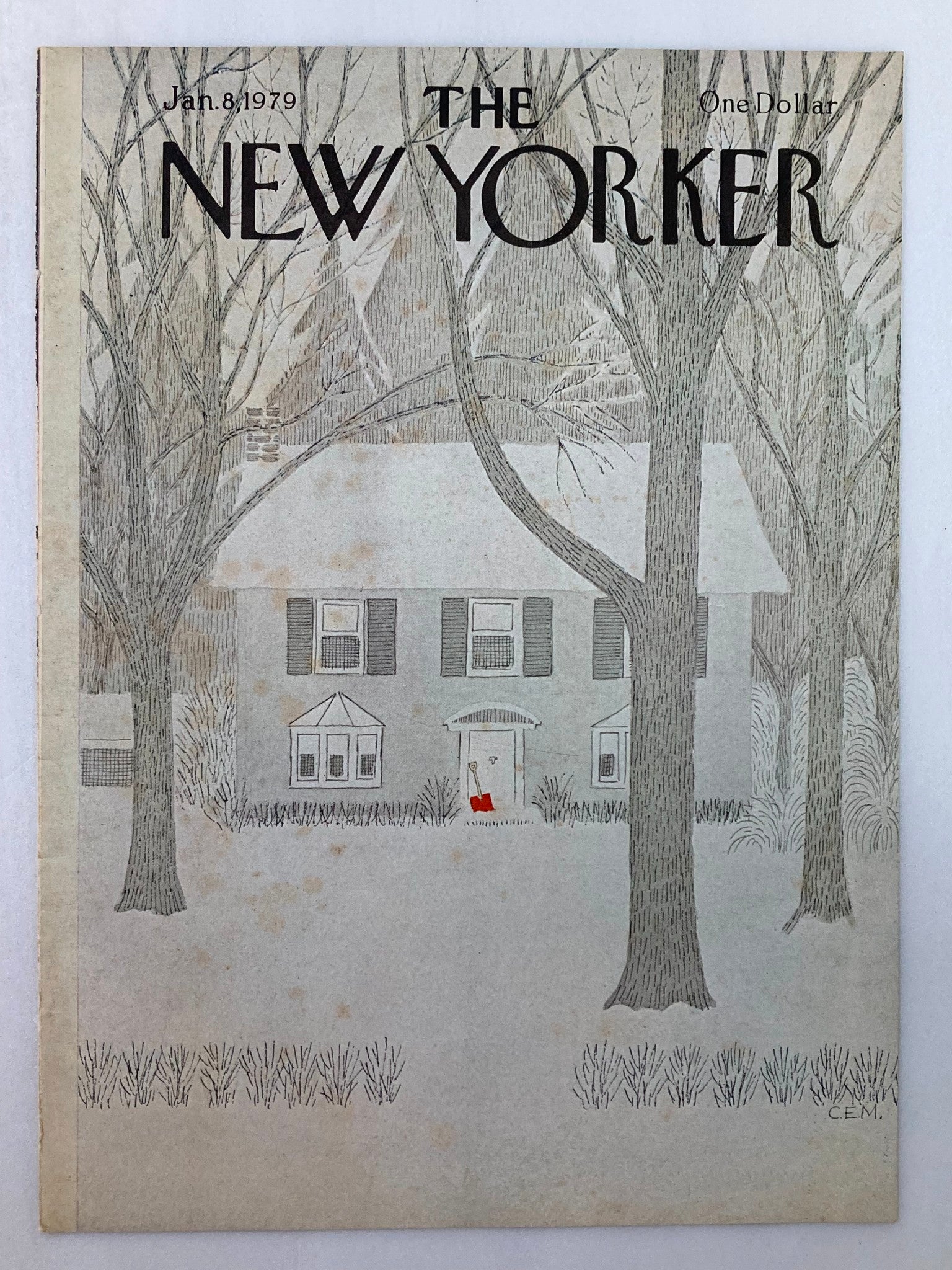 COVER ONLY The New Yorker January 8 1979 Red Shovel by Charles Martin No Label