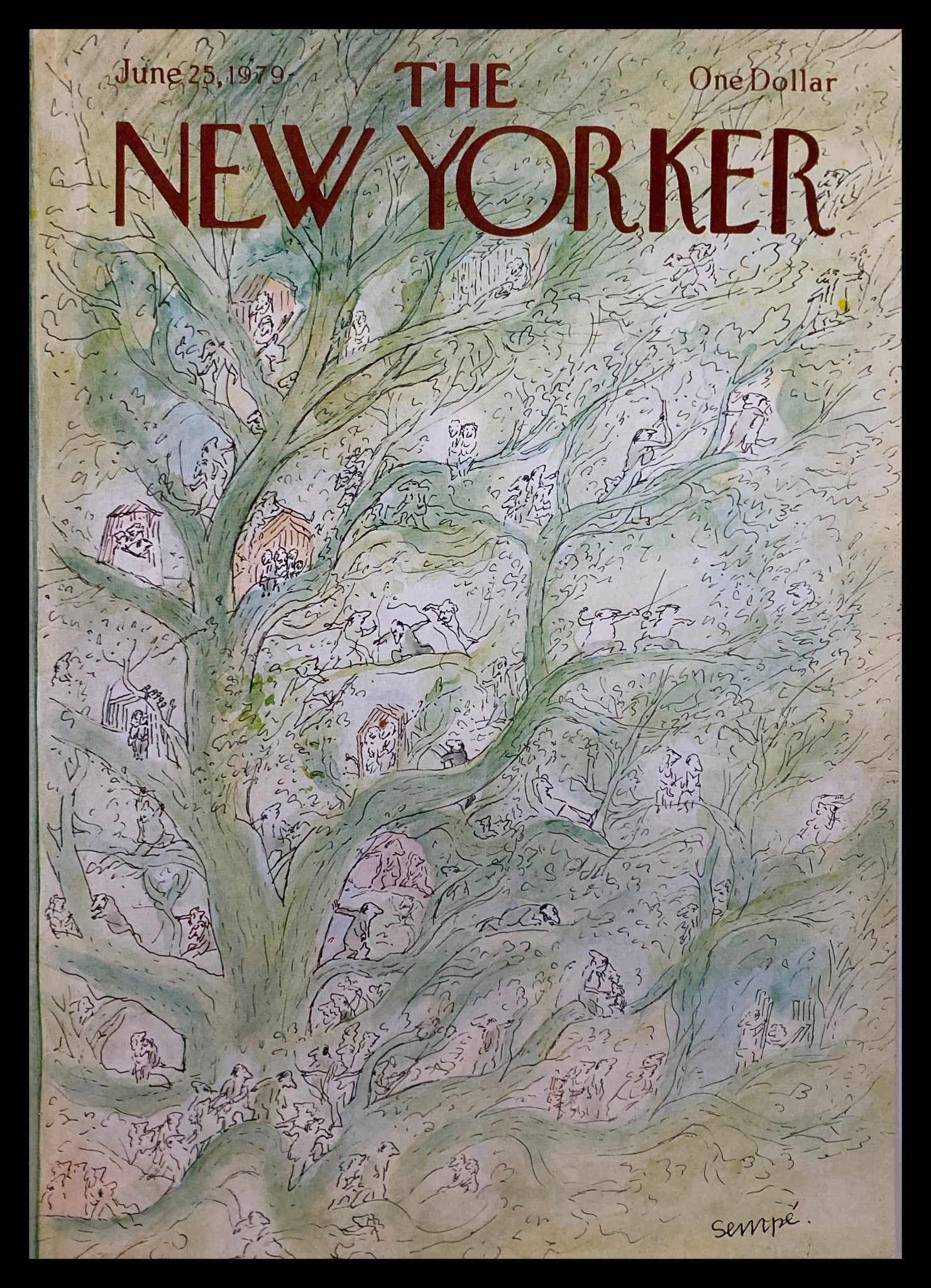 COVER ONLY The New Yorker June 25 1979 Branches by J. J. Sempe No Label