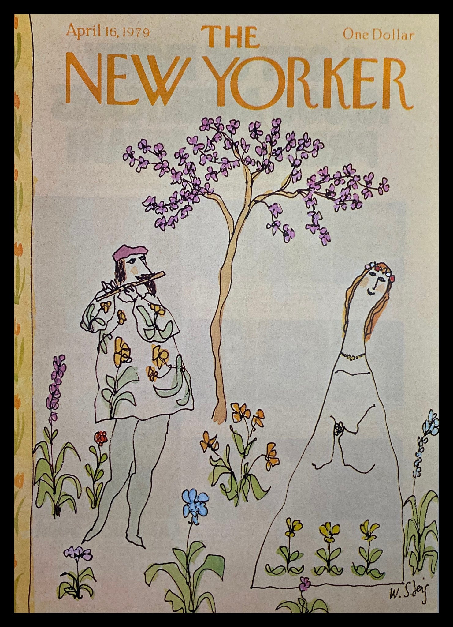 COVER ONLY The New Yorker April 16 1979 Courtship by William Steig No Label