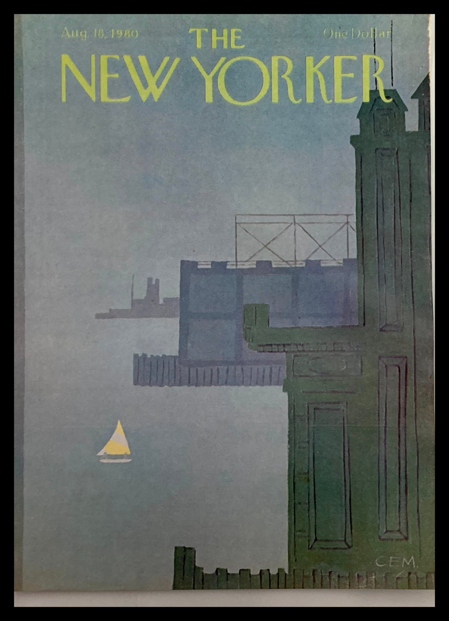 COVER ONLY The New Yorker August 18 1980 Saily Away by Charles Martin No Label