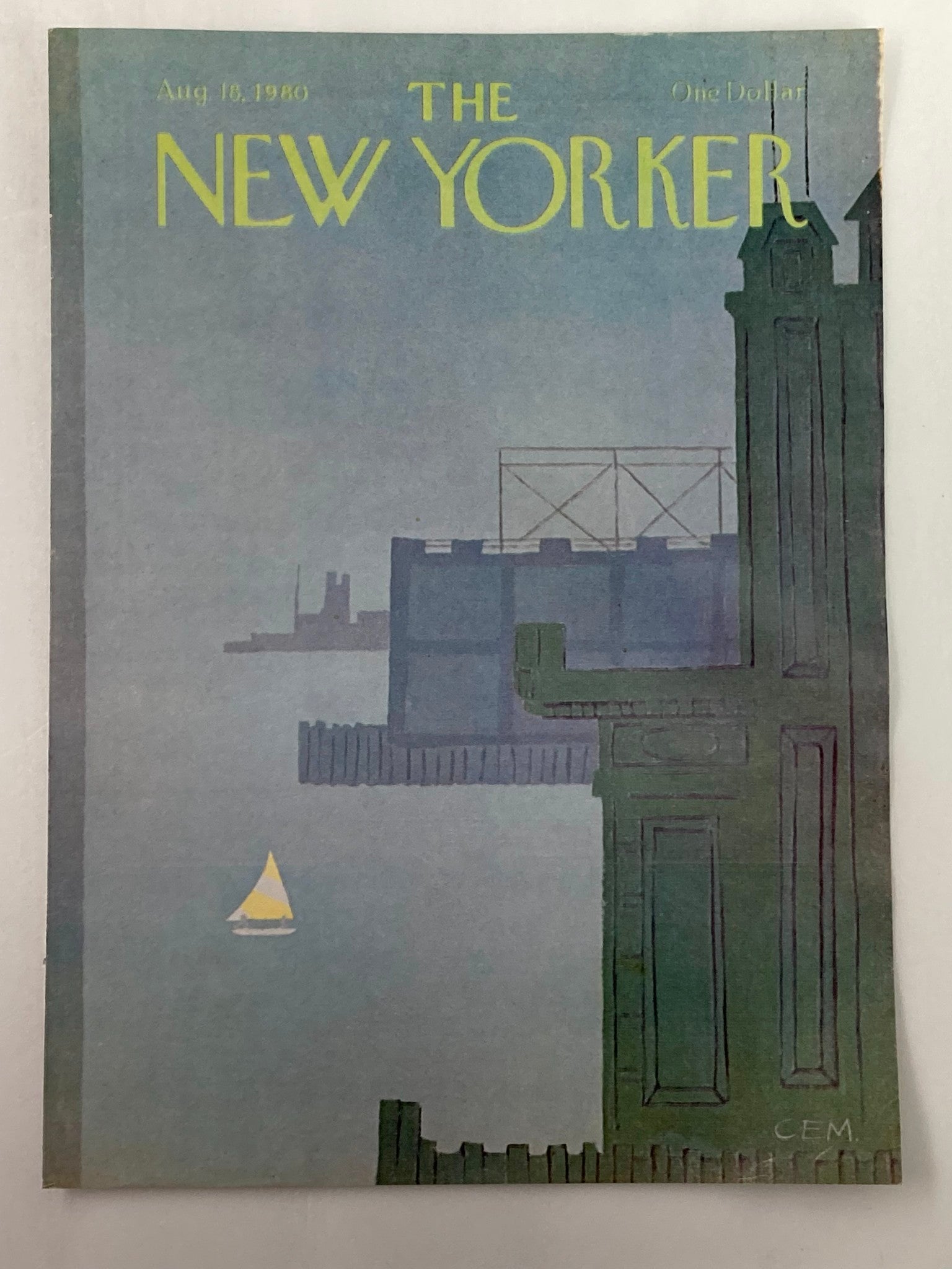 COVER ONLY The New Yorker August 18 1980 Saily Away by Charles Martin No Label