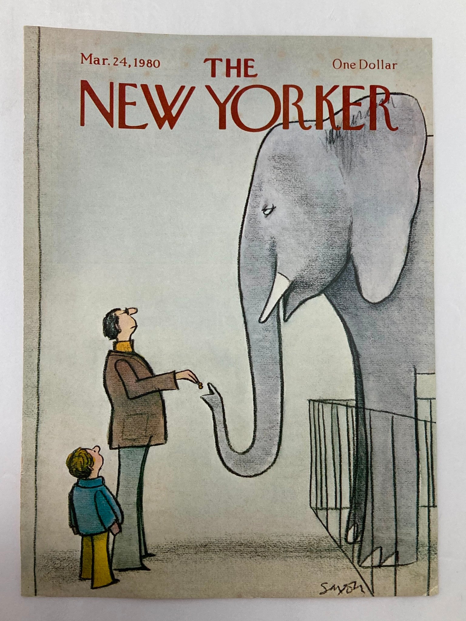 COVER ONLY The New Yorker March 24 1980 Zoo by Charles Saxon No Label