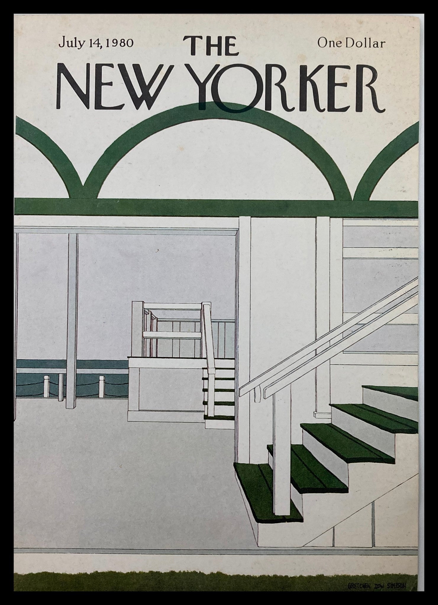 COVER ONLY The New Yorker July 14 1980 Stairs by Gretchen Dow Simpson No Label