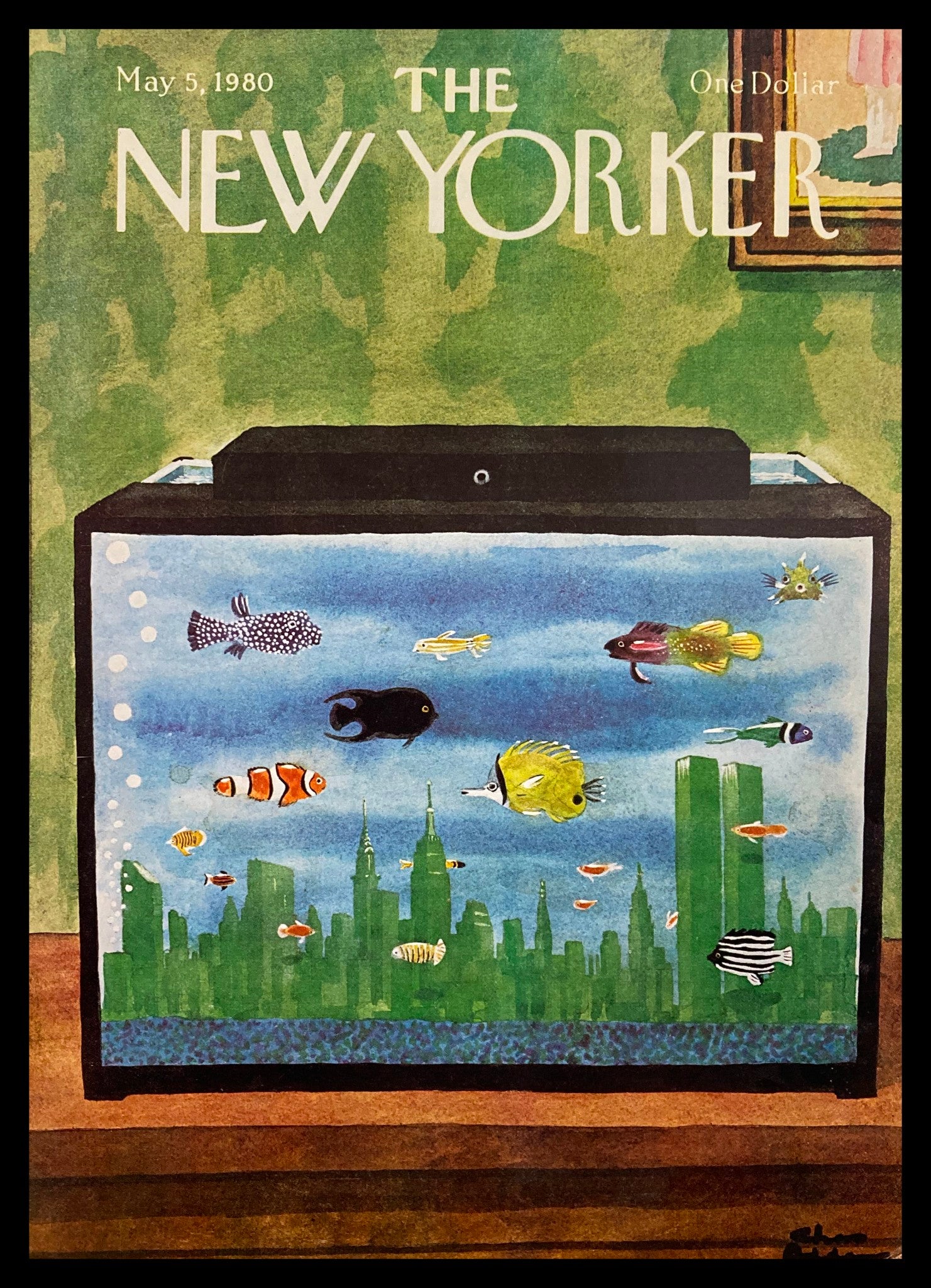 COVER ONLY The New Yorker May 5 1980 Aquarium by Chas Addams No Label