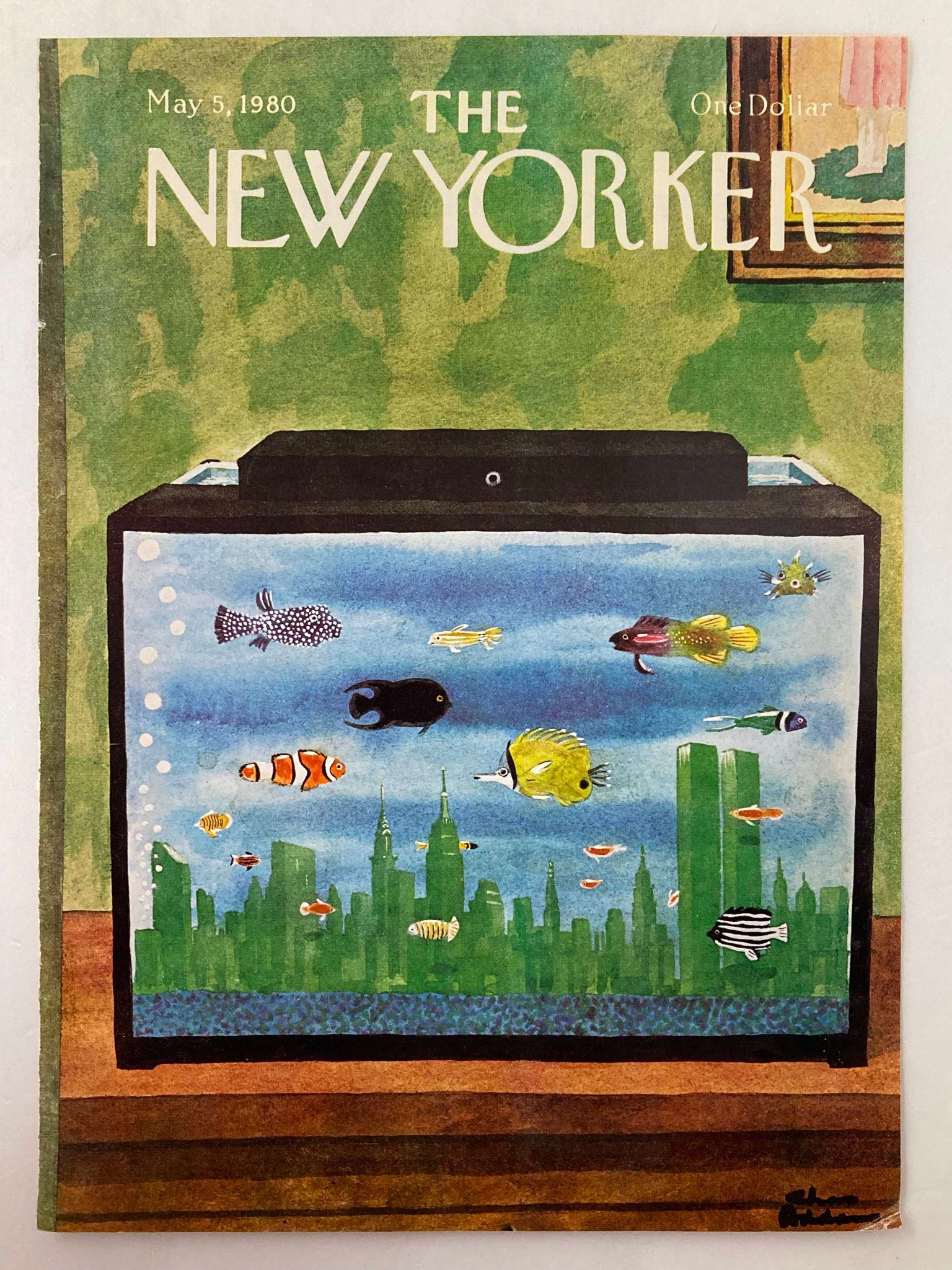 COVER ONLY The New Yorker May 5 1980 Aquarium by Chas Addams No Label