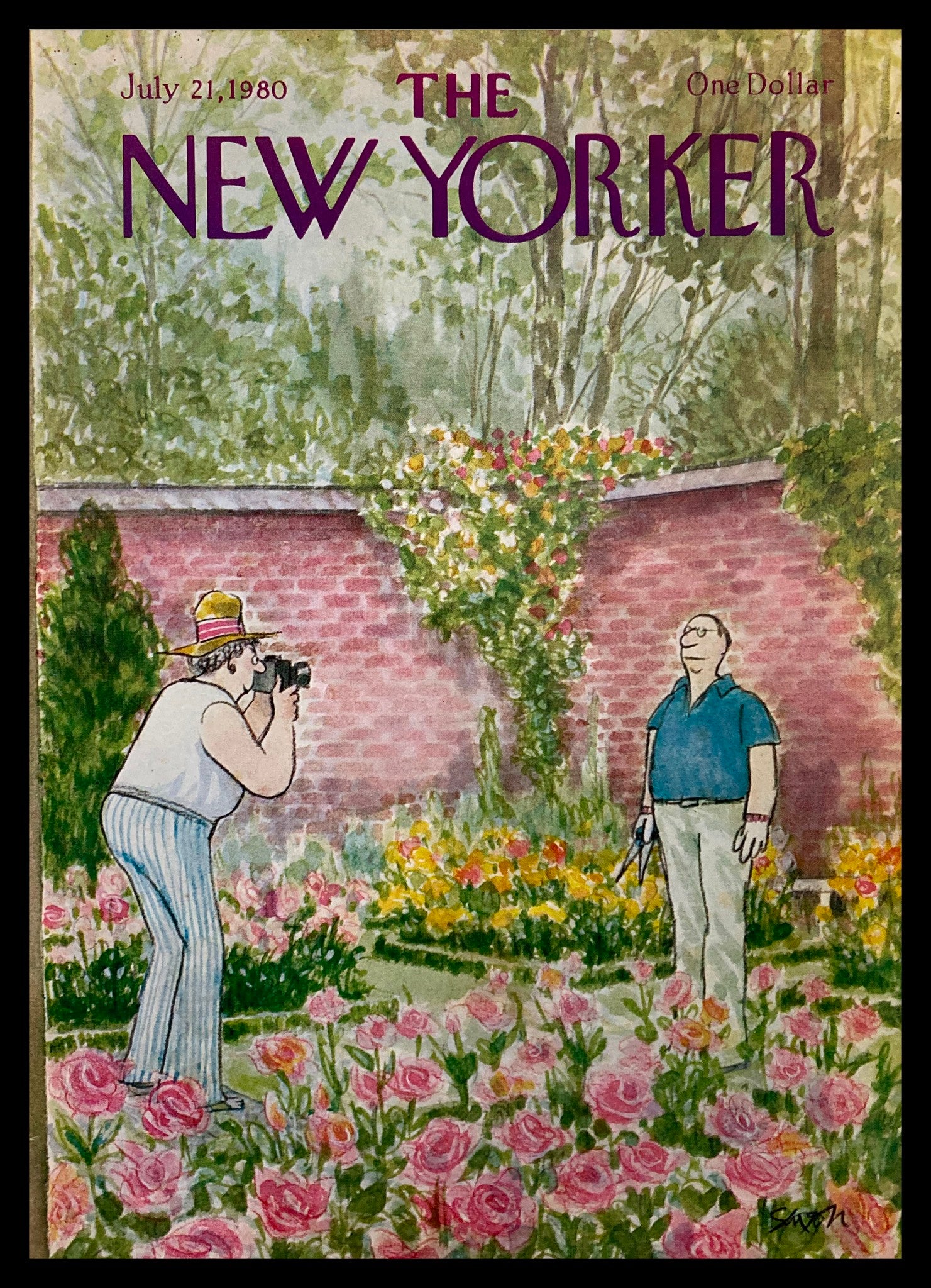 COVER ONLY The New Yorker July 21 1980 1 2 3 Smile by Charles Saxon No Label