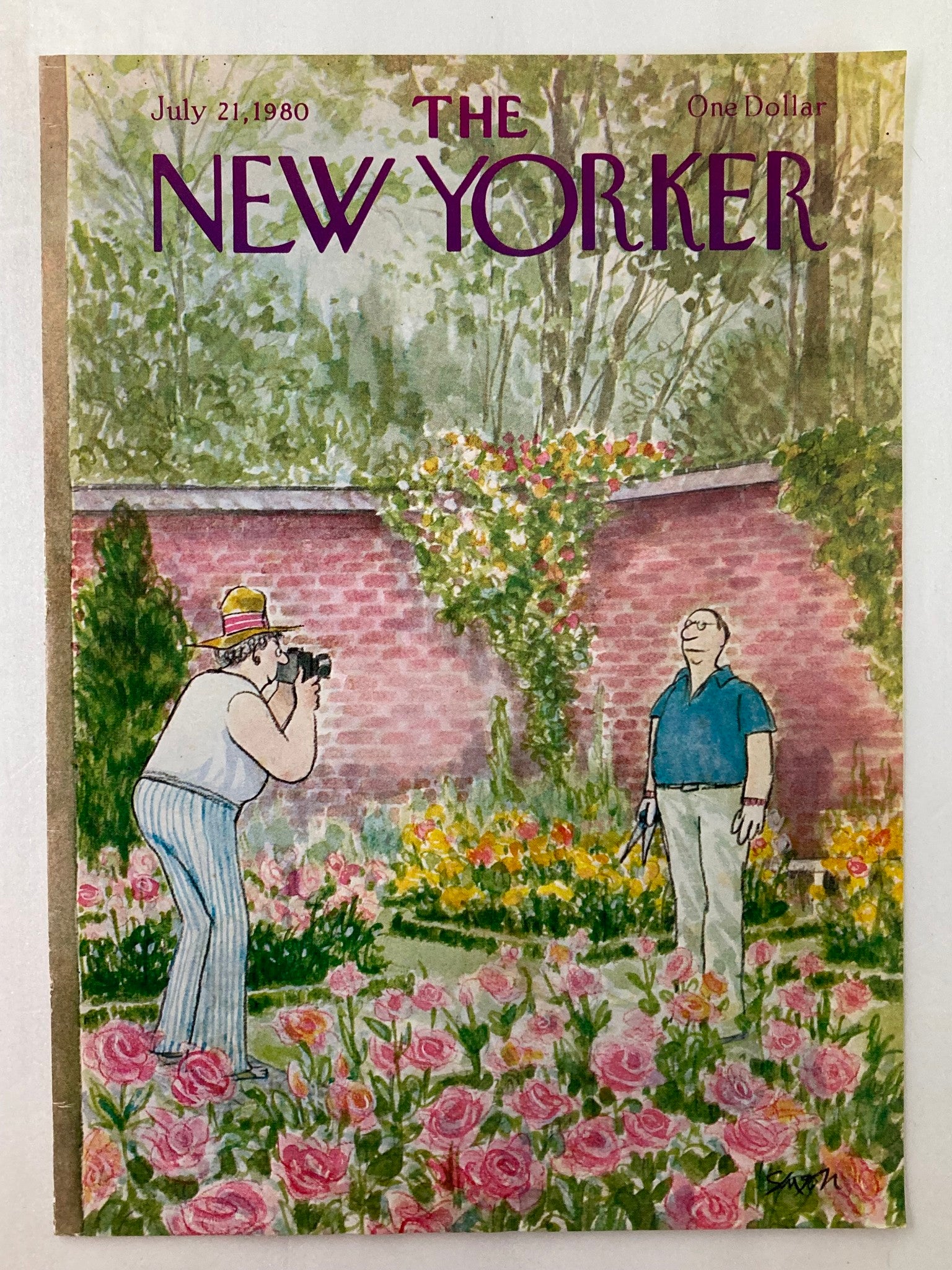 COVER ONLY The New Yorker July 21 1980 1 2 3 Smile by Charles Saxon No Label