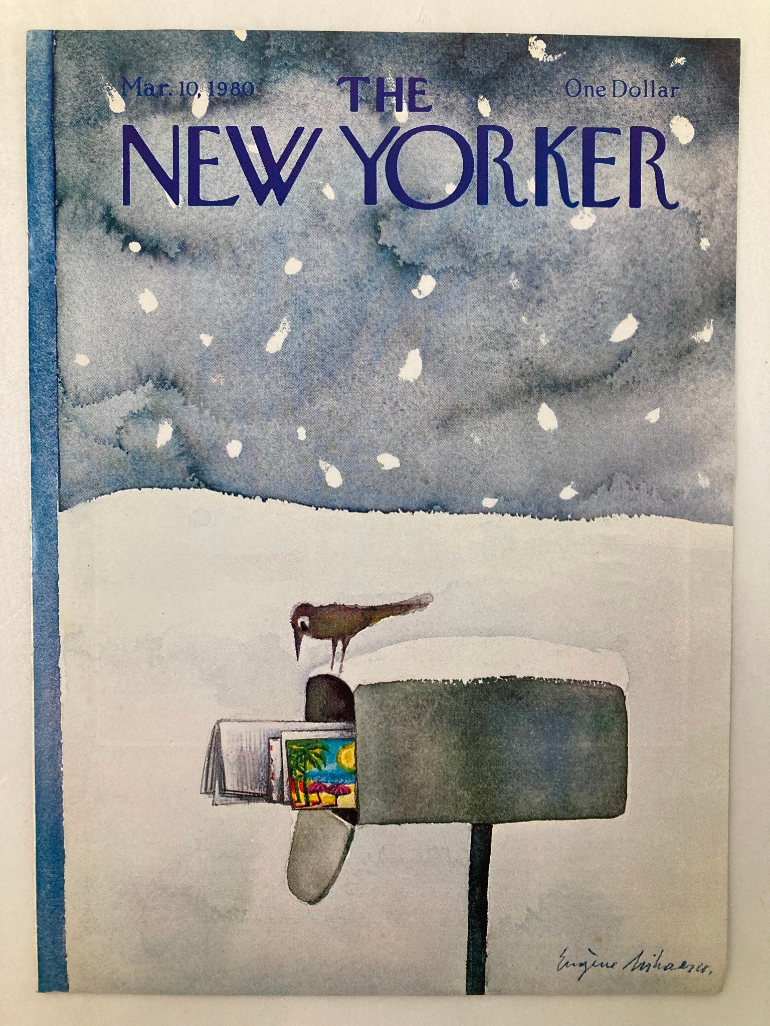 COVER ONLY The New Yorker March 10 1980 Mailbox by Eugene Mihaesco No Label