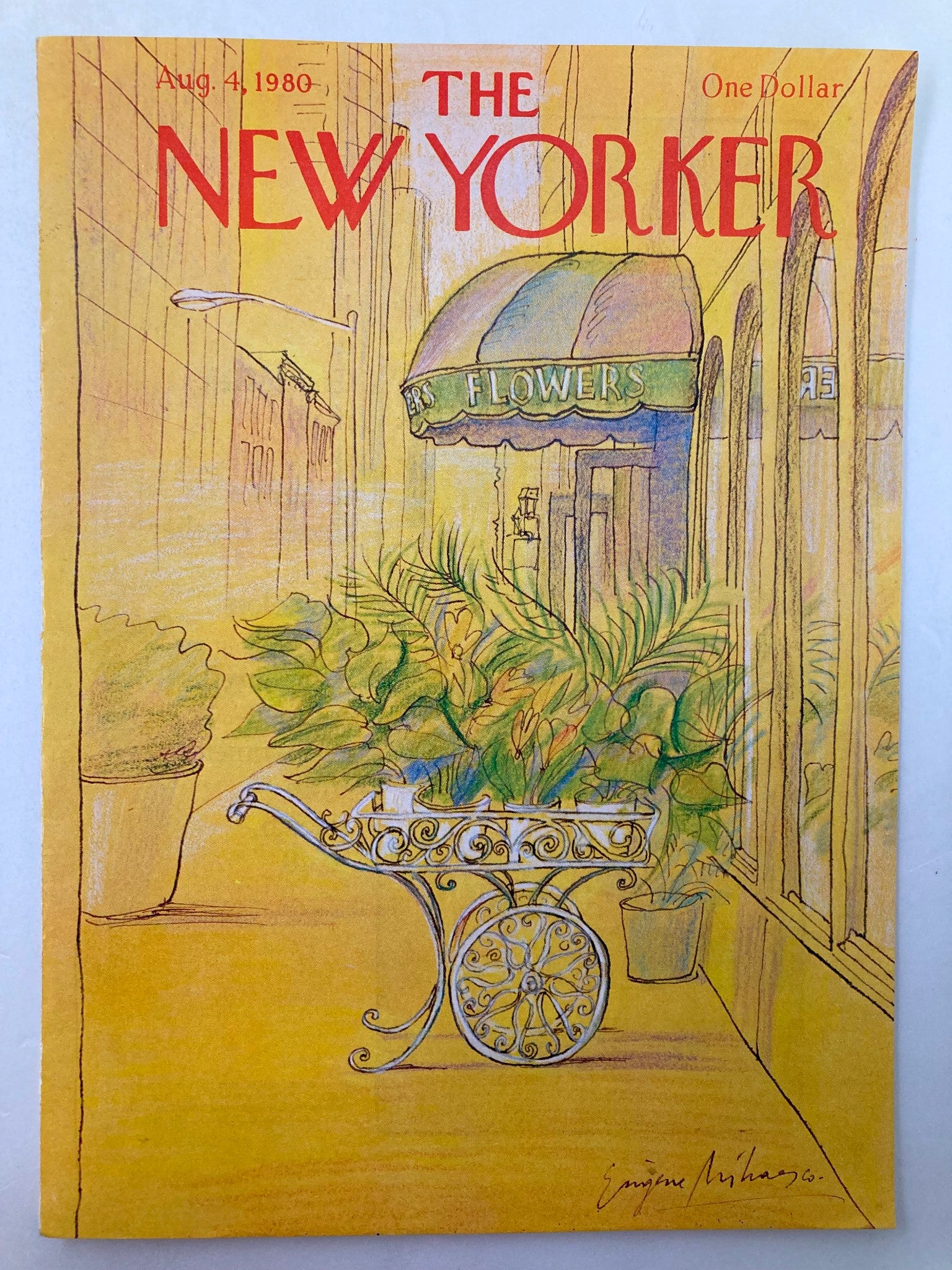 COVER ONLY The New Yorker August 4 1980 Greens by Eugene Mihaesco No Label