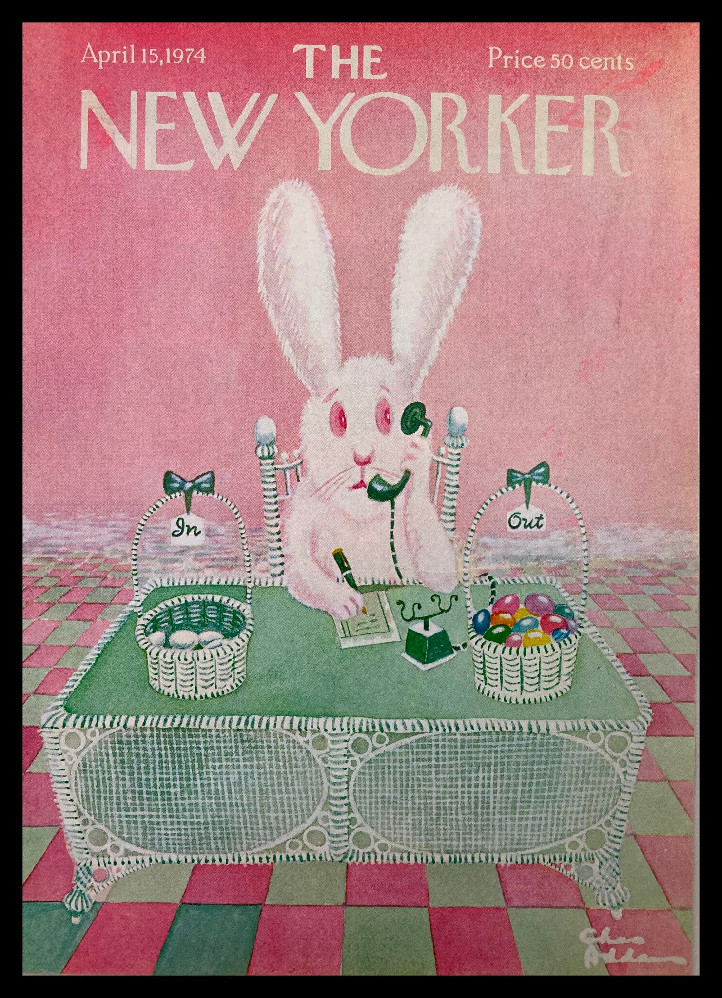 COVER ONLY The New Yorker April 15 1974 Easter by Chas Addams No Label