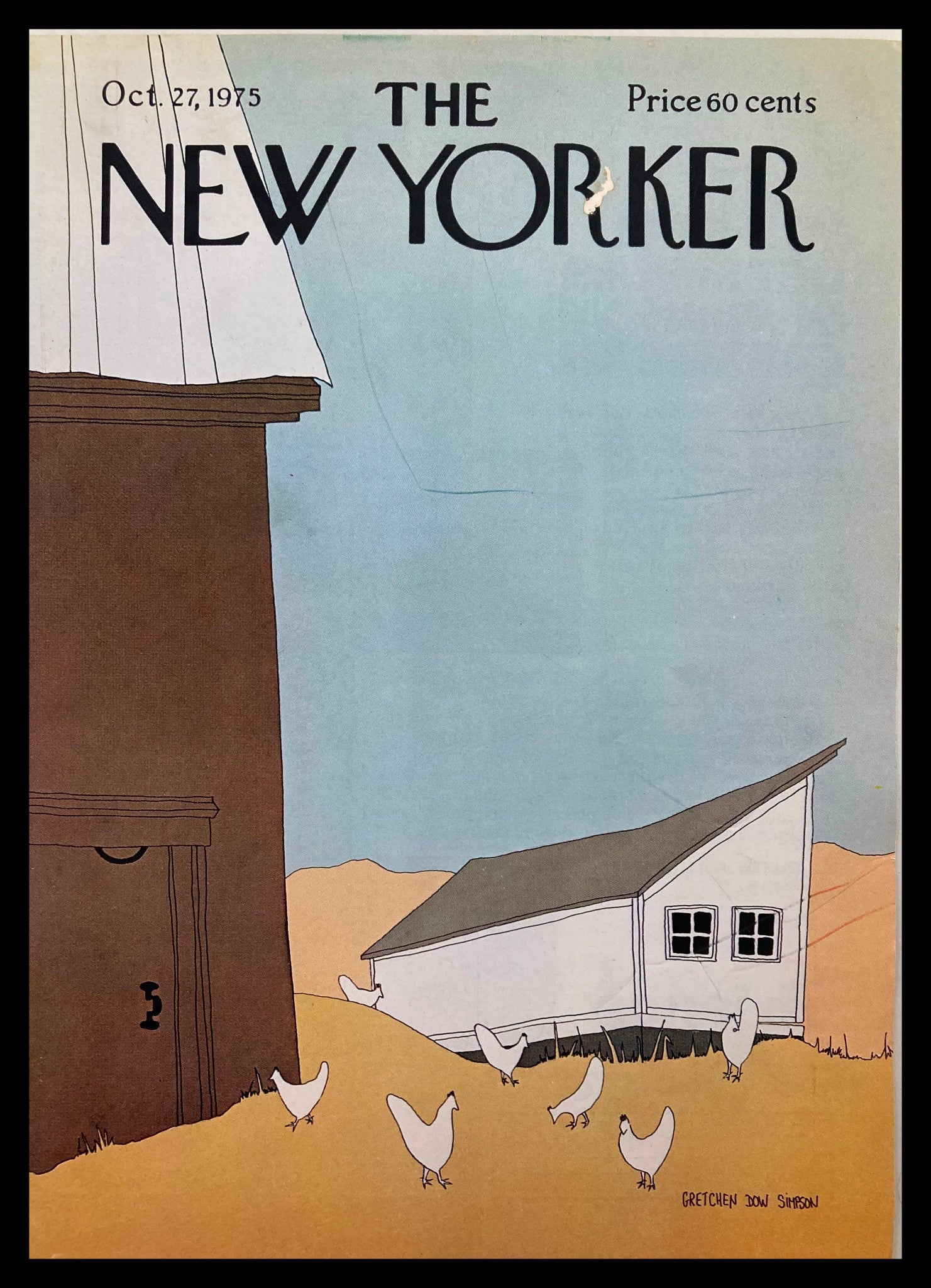 COVER ONLY The New Yorker October 27 1975 Chickens by Gretchen Simpson No Label