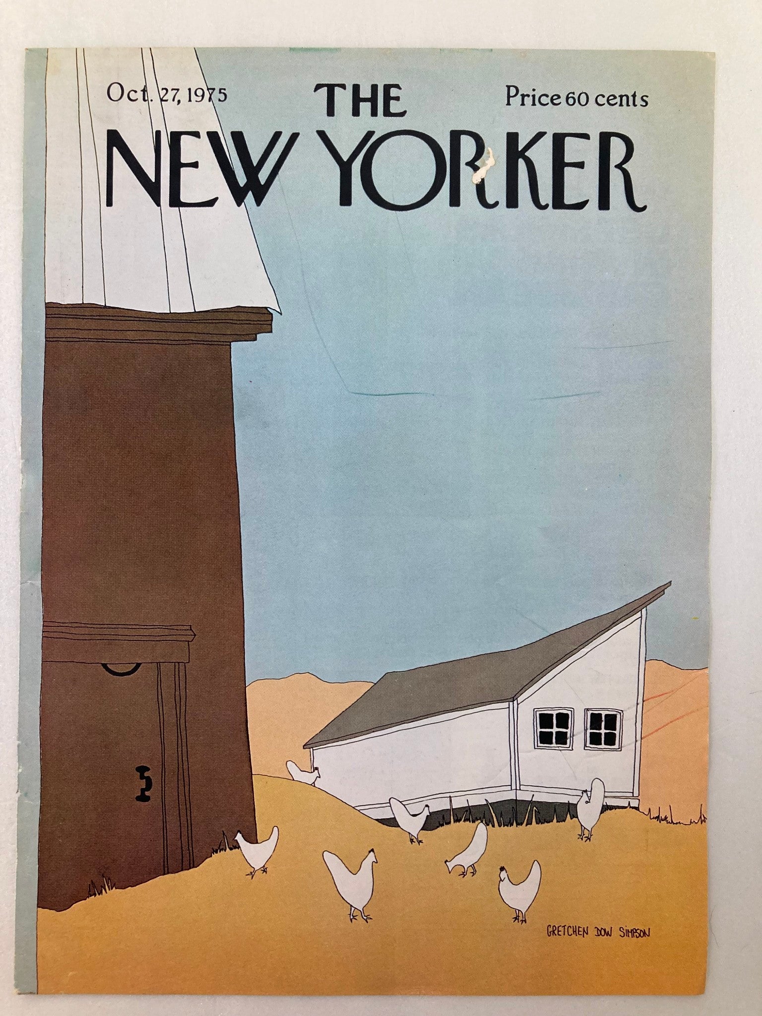 COVER ONLY The New Yorker October 27 1975 Chickens by Gretchen Simpson No Label