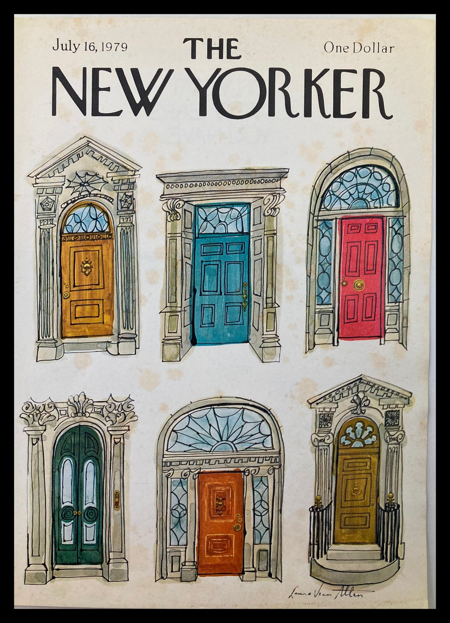 COVER ONLY The New Yorker July 16 1979 Doors by Laura Jean Allen No Label