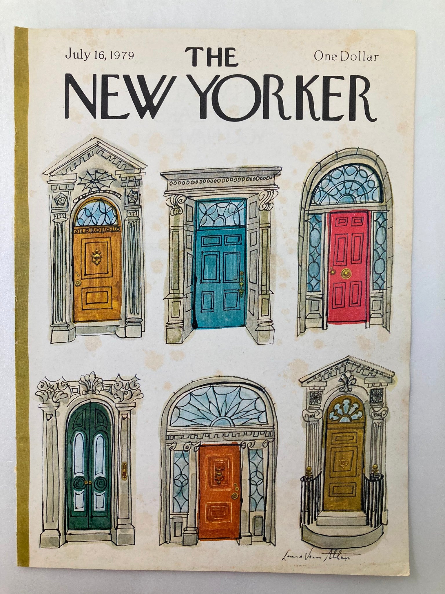 COVER ONLY The New Yorker July 16 1979 Doors by Laura Jean Allen No Label