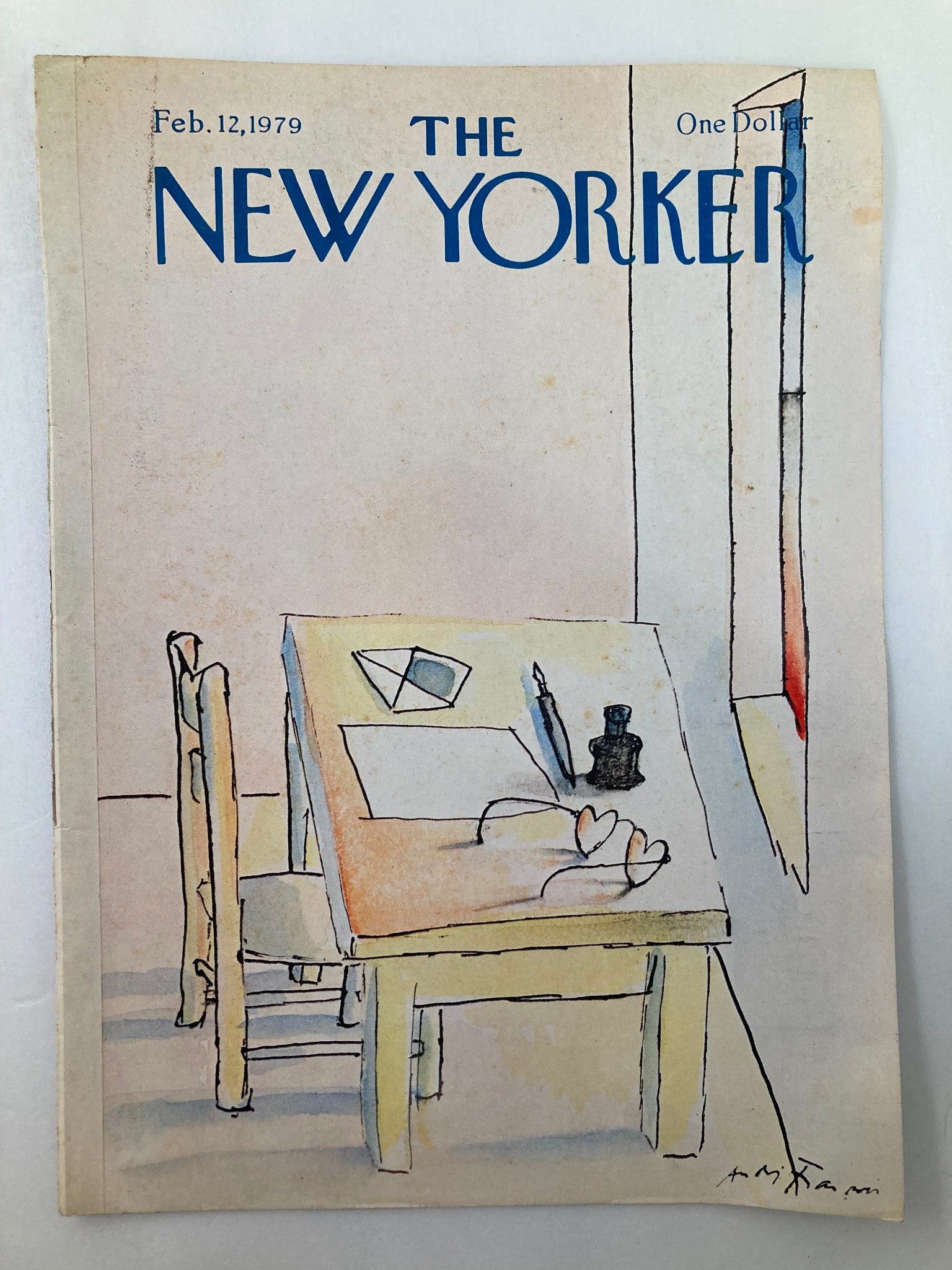 COVER ONLY The New Yorker February 12 1979 Desk by Andre Francois No Label