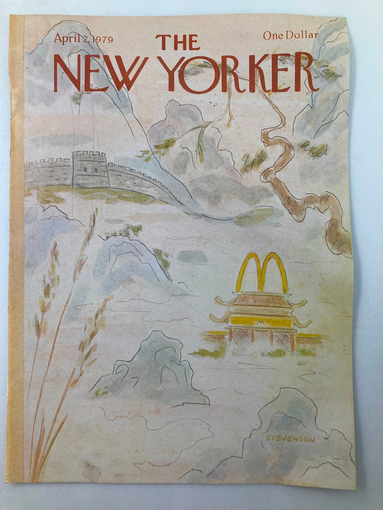 COVER ONLY The New Yorker April 2 1979 McTemple by James Stevenson No Label