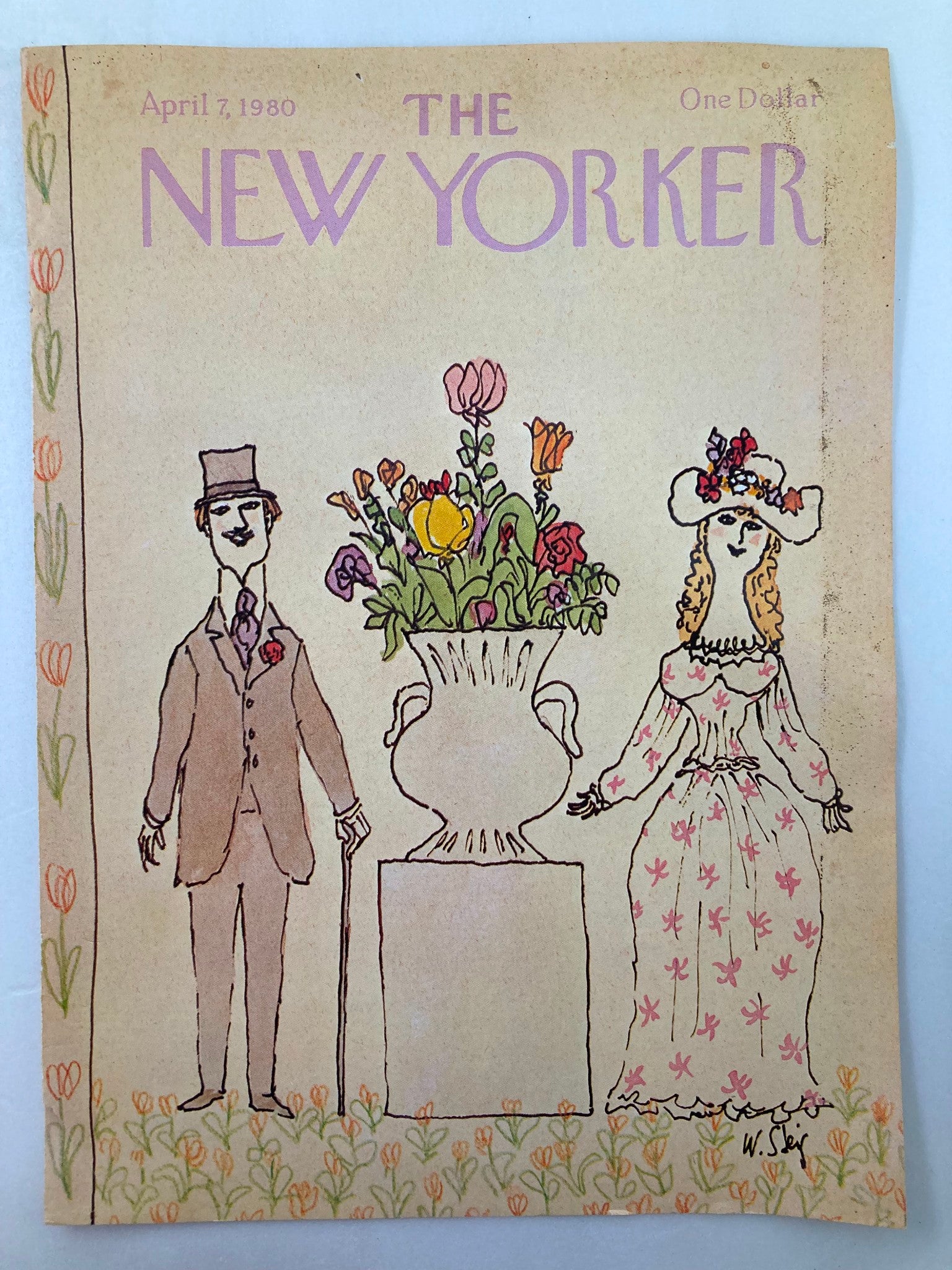 COVER ONLY The New Yorker April 7 1980 A Vase by William Steig No Label