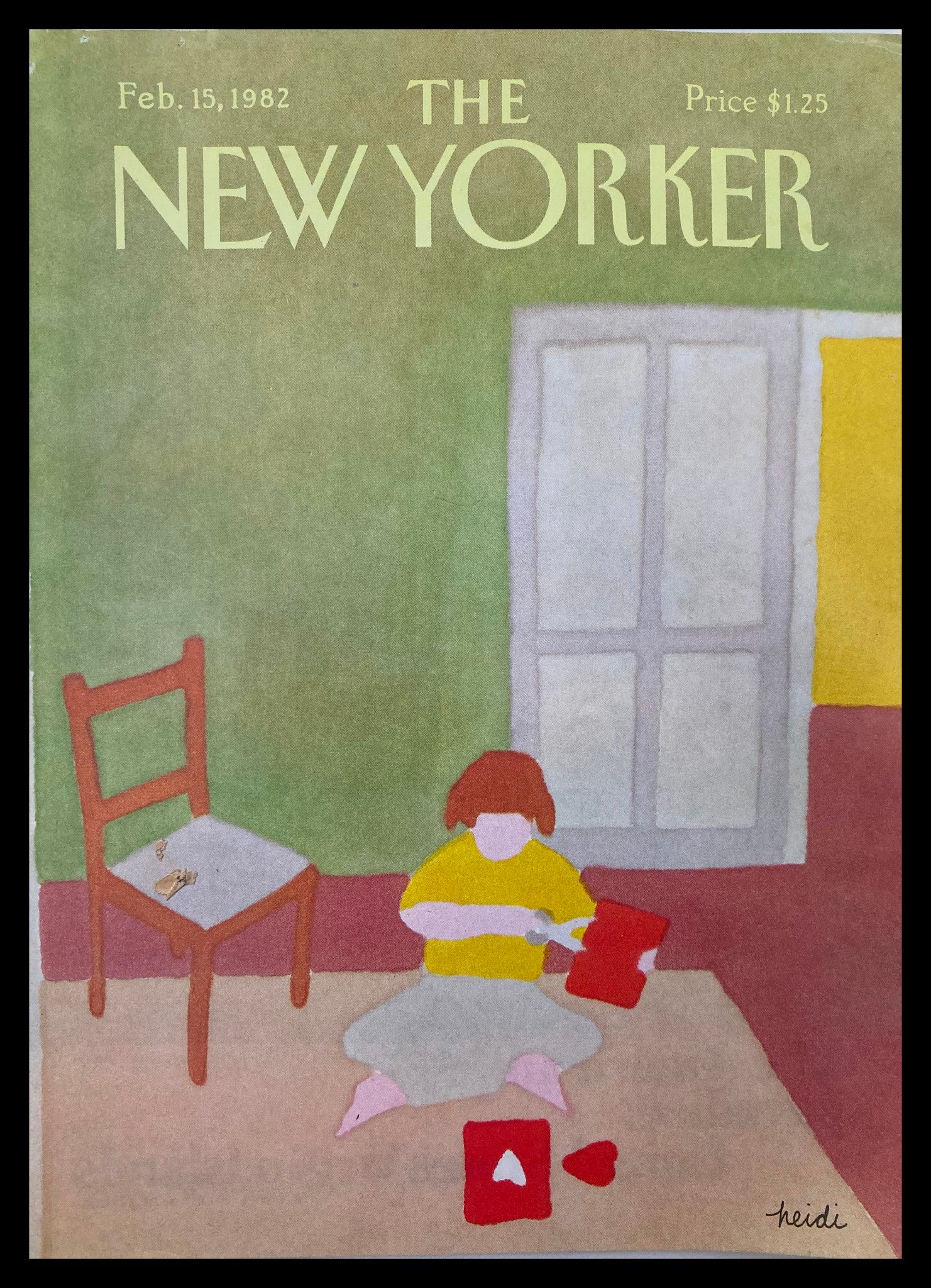 COVER ONLY The New Yorker February 15 1982 Love Letter by Heidi Goennel No Label