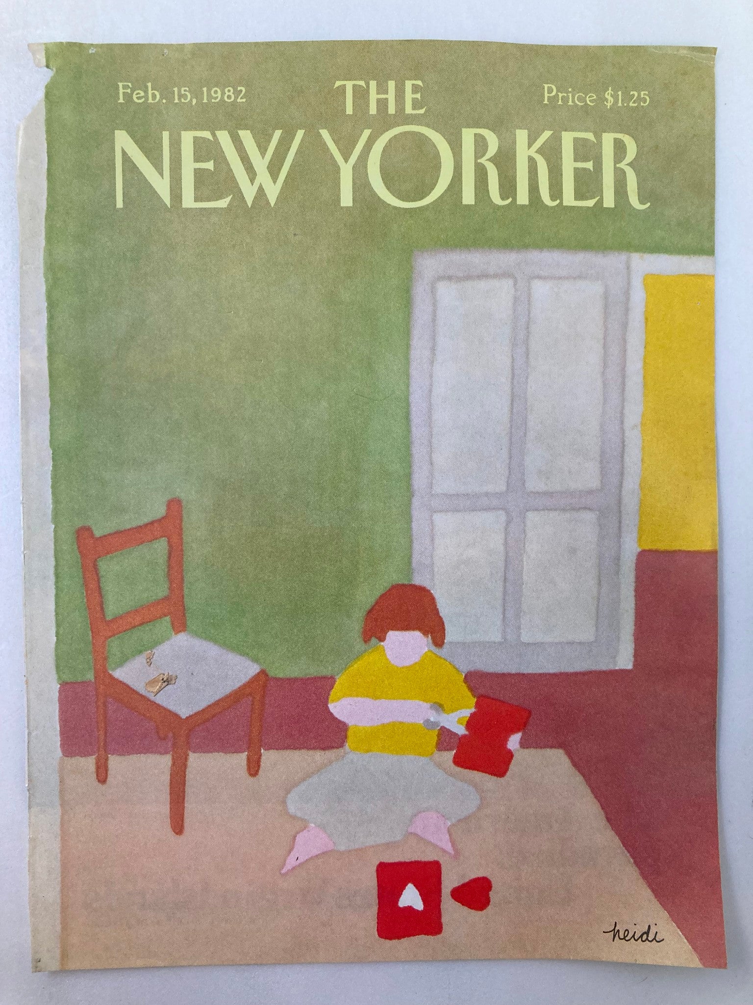 COVER ONLY The New Yorker February 15 1982 Love Letter by Heidi Goennel No Label