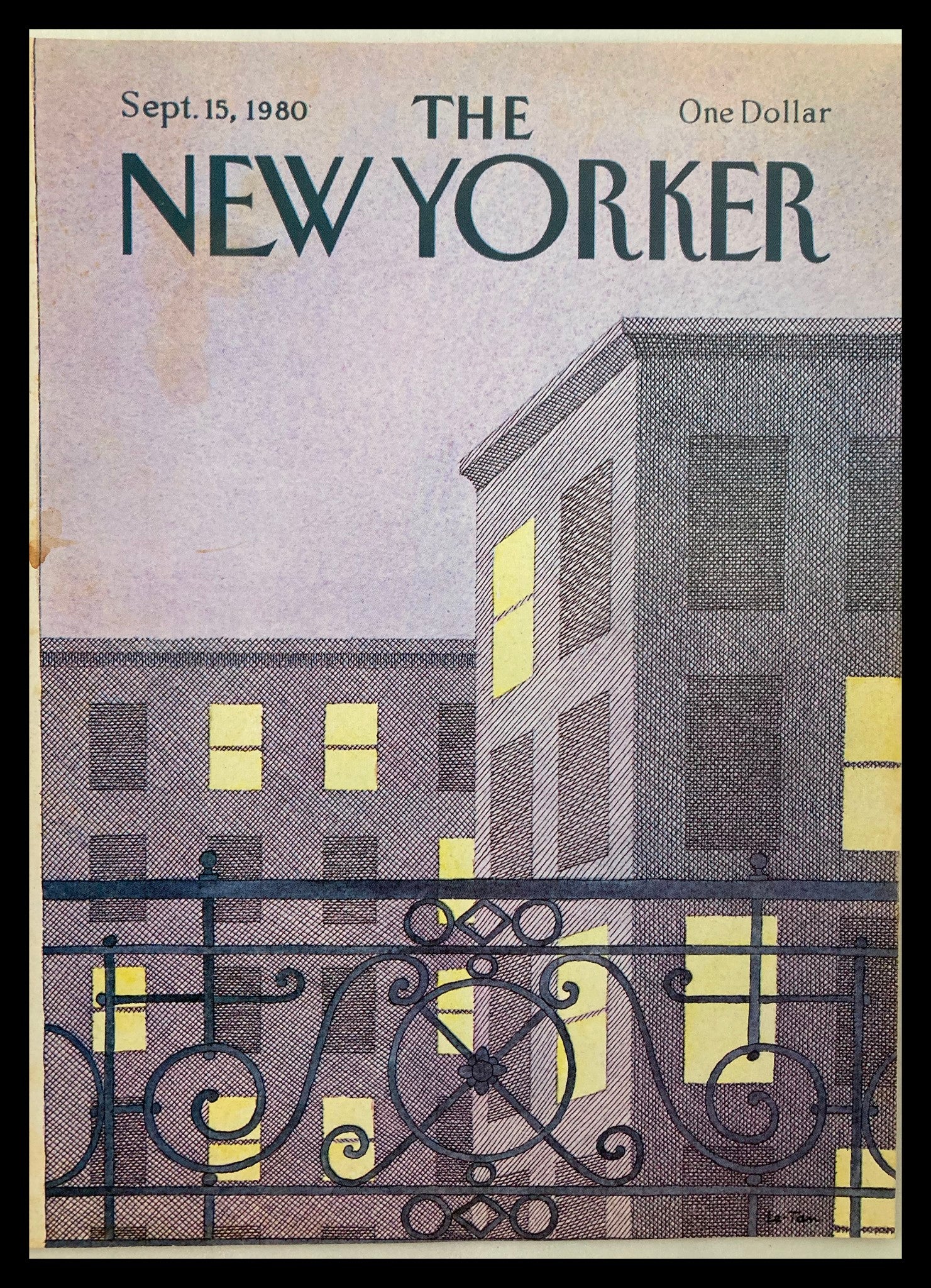 COVER ONLY The New Yorker September 15 1980 Night Time by Pierre Le-Tan No Label