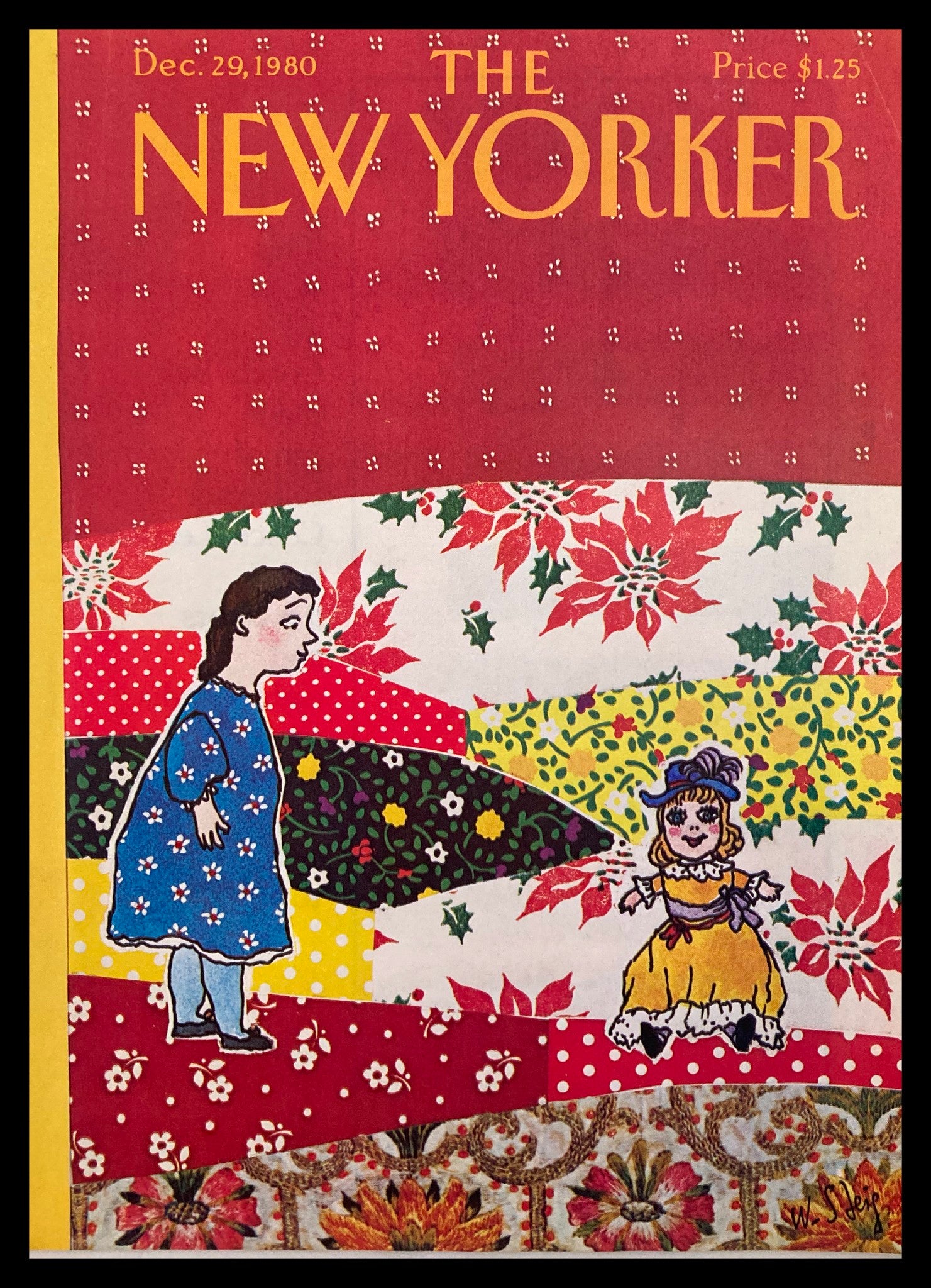 COVER ONLY The New Yorker December 29 1980 Dolly by William Steig No Label