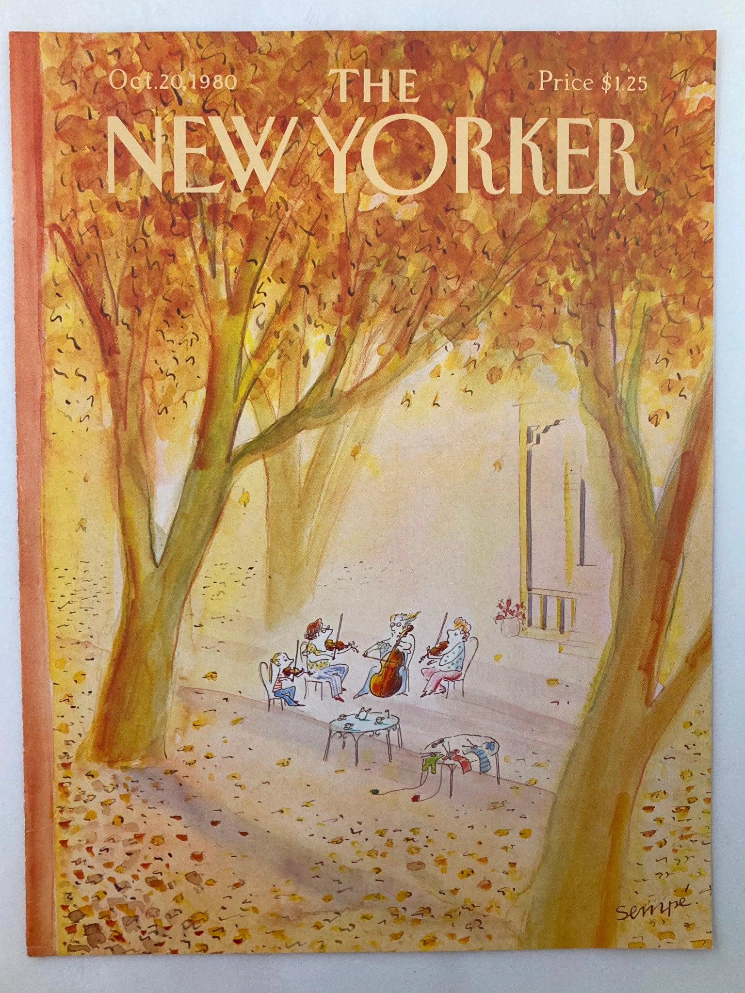 COVER ONLY The New Yorker October 20 1980 Musicians by J. J. Sempe No Label