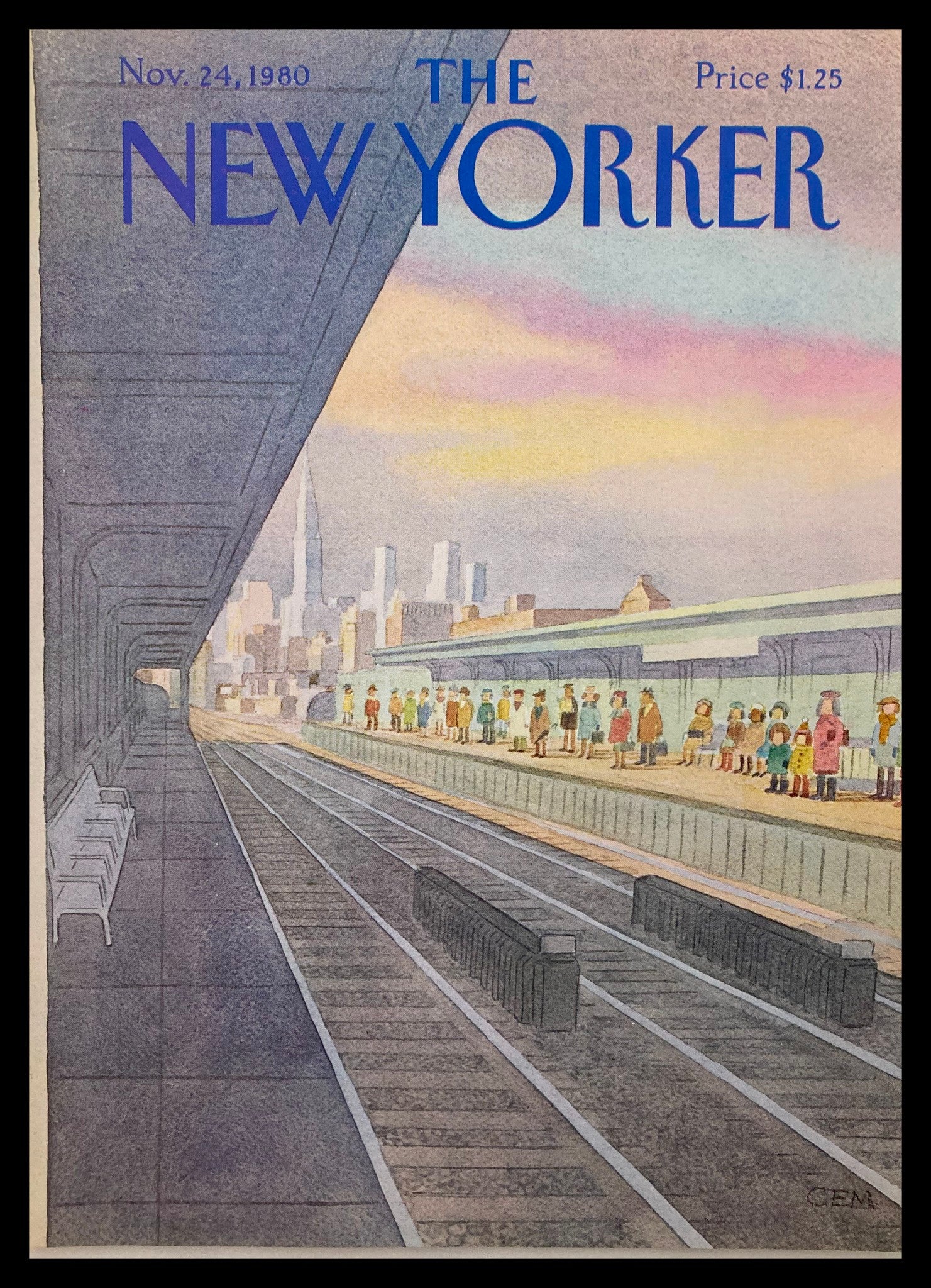 COVER ONLY The New Yorker November 24 1980 Railway by Charles E. Martin No Label